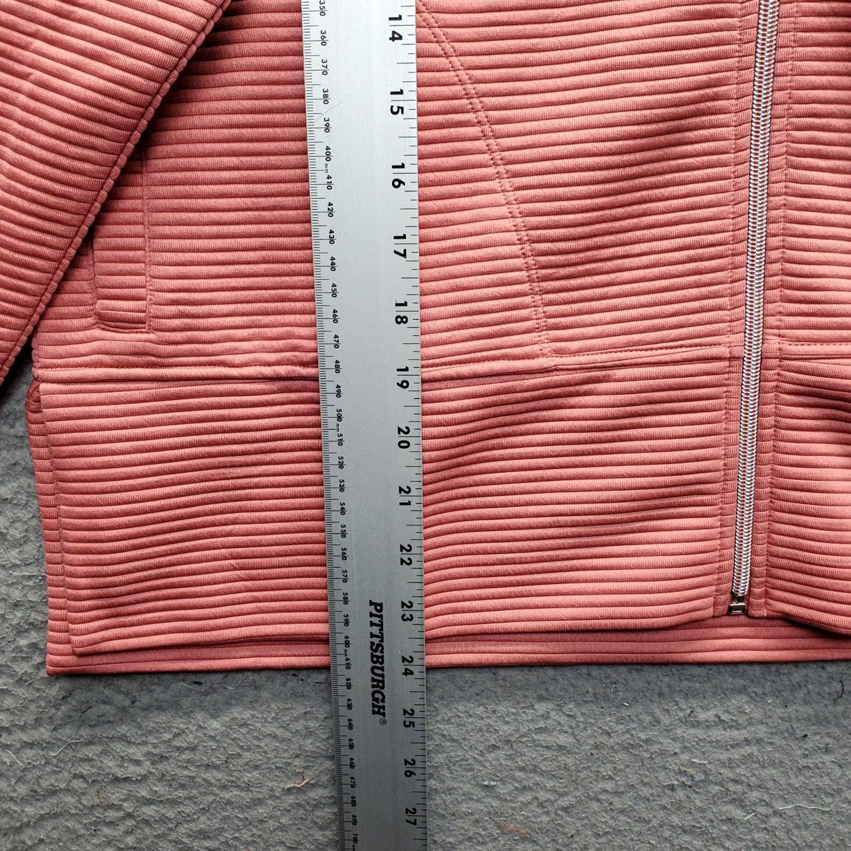 DKNY DKNY Hooded Jacket Women L Pink Ribbed Soft Ottoman Tech Pockets Zip Up DPMJ9667 Size L / US 10 / IT 46 - 3 Thumbnail