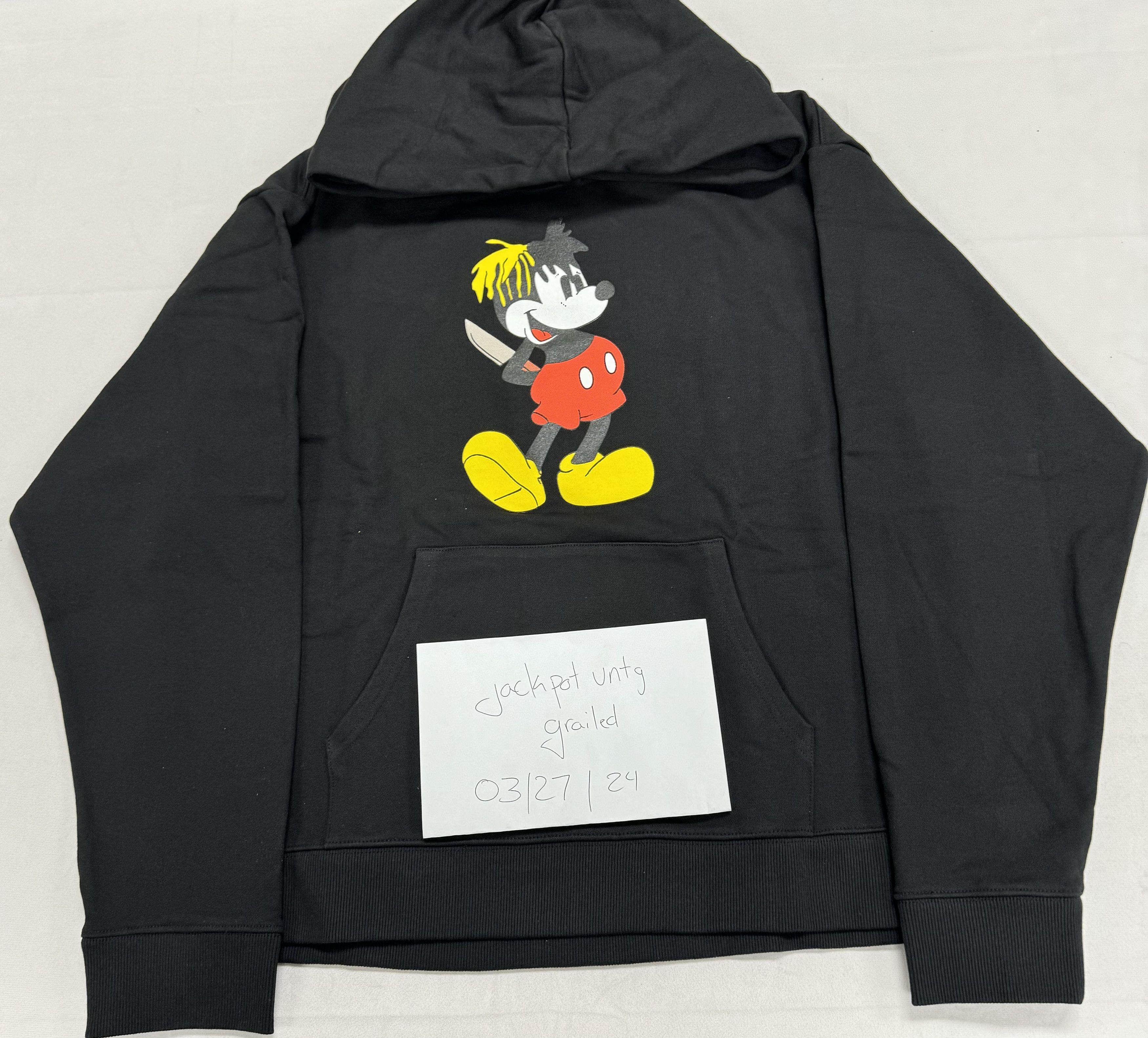 image of Revenge Xxx Tentacion Don't Kill Your Friends Mickey Hoodie in Black, Men's (Size XL)