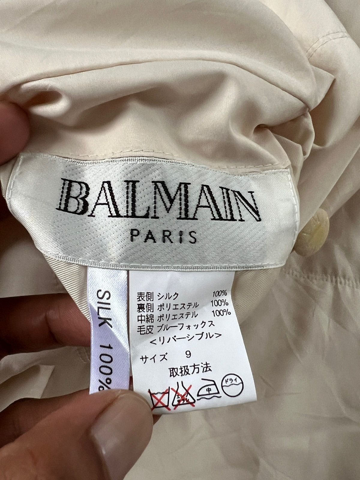 Balmain Vintage 90s Balmain Reversible Fur Silk Coat Size M / US 6-8 / IT 42-44 - 23 Thumbnail