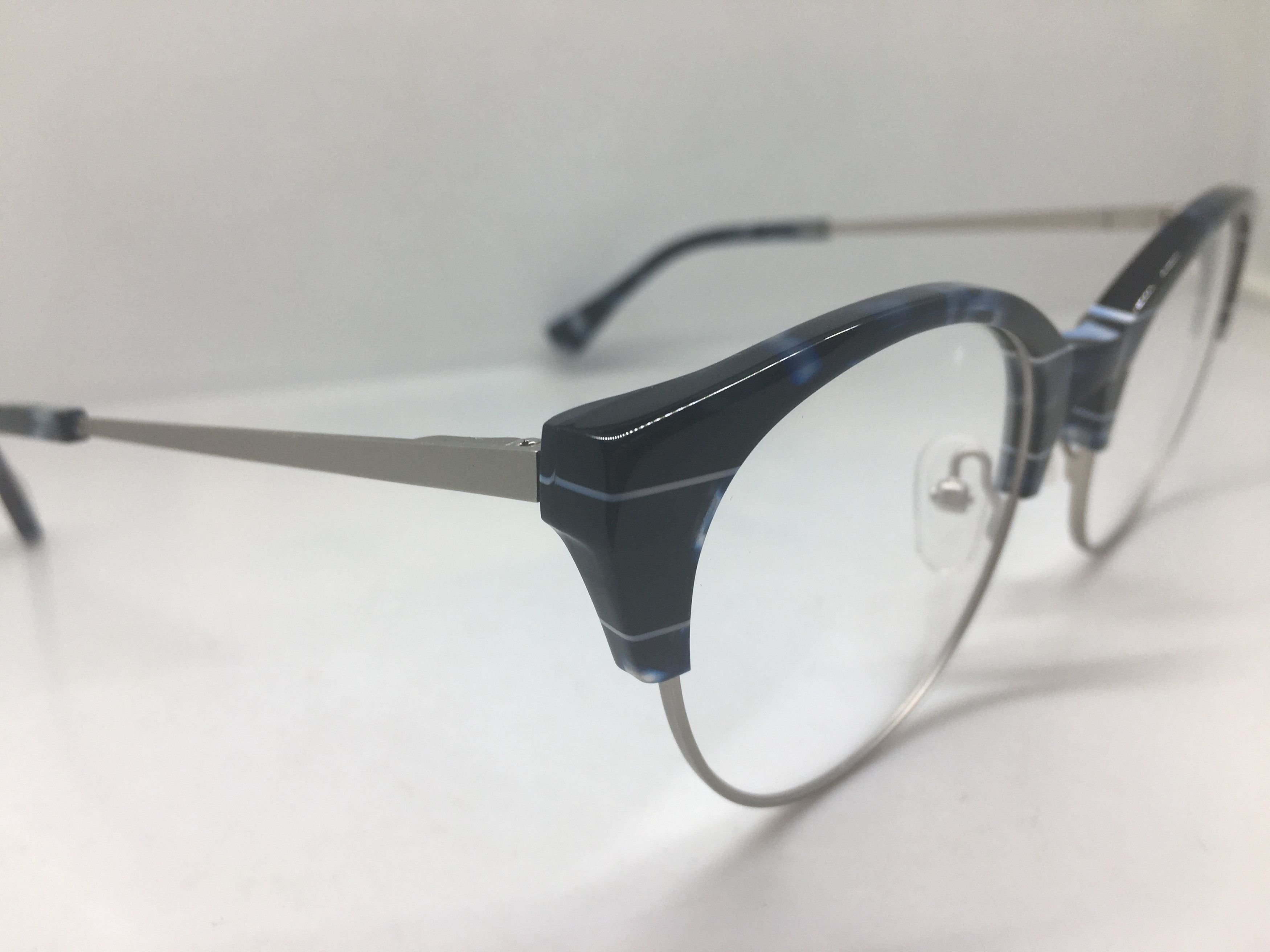 Other Mod Malcolm X Blue Silver Eyeglasses Frame Size ONE SIZE - 2 Thumbnail