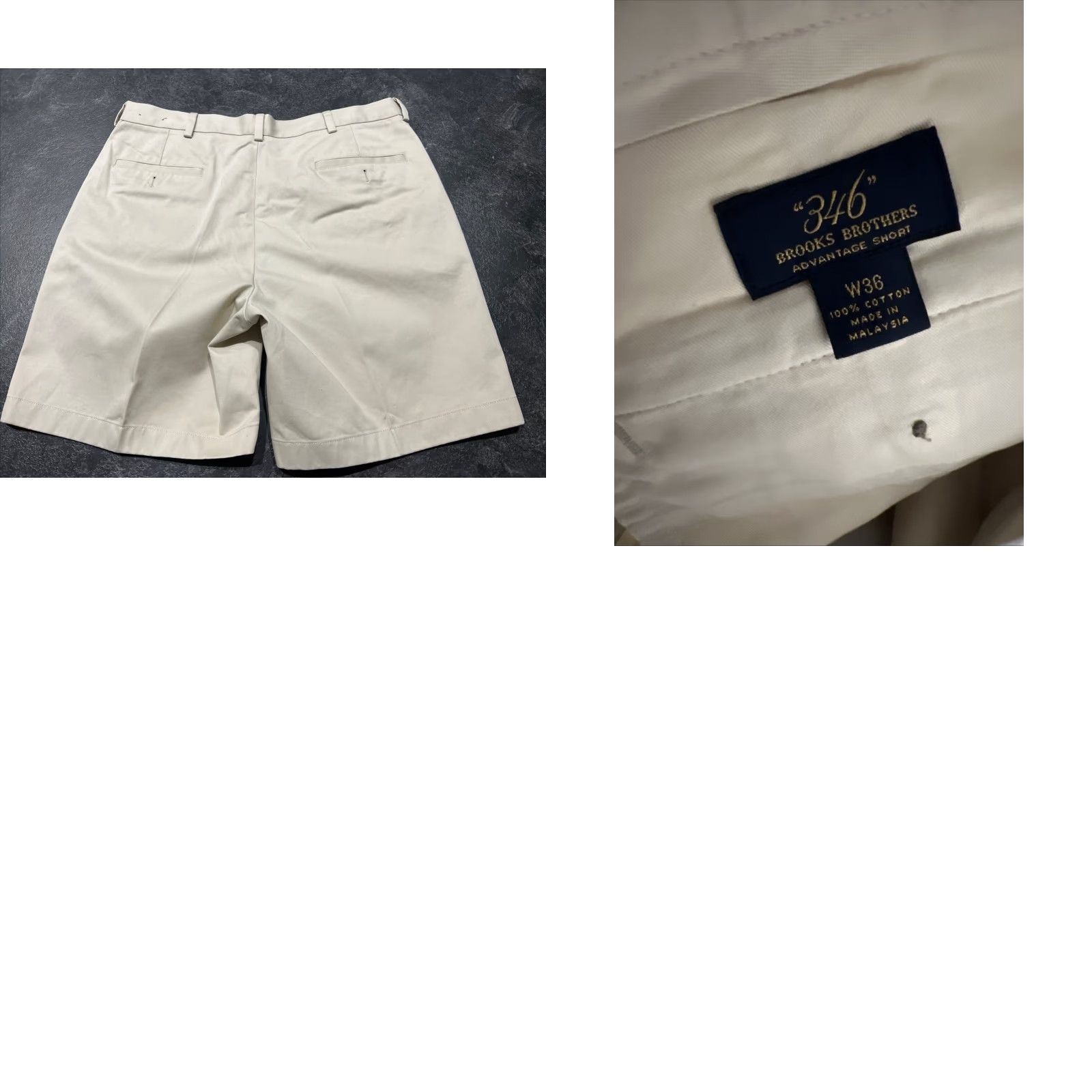 Brooks Brothers VINTAGE Brooks Brothers Chino Short Men 36 Beige Pleated Twill 2-Front Classic Preppy Average fit Casual/Business-Preppy Mens Shorts Size US 36 / EU 52 - 8 Thumbnail