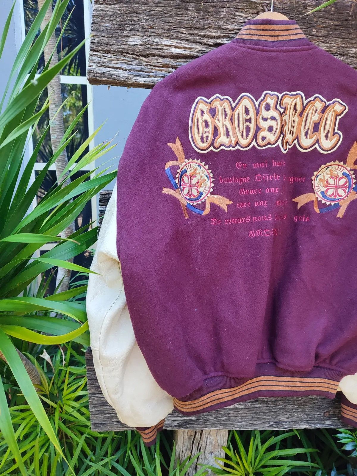 Vintage Vintage 90s Grosbec Varsity Jacket Embroidery French Patches Size US L / EU 52-54 / 3 - 3 Thumbnail