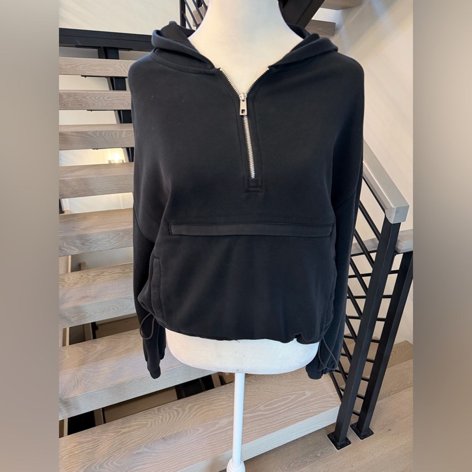 Other Oysho Soft Y2K Black Half-Zip Sweater with a Hood size XS/S Size XS / US 0-2 / IT 36-38 - 1 Thumbnail