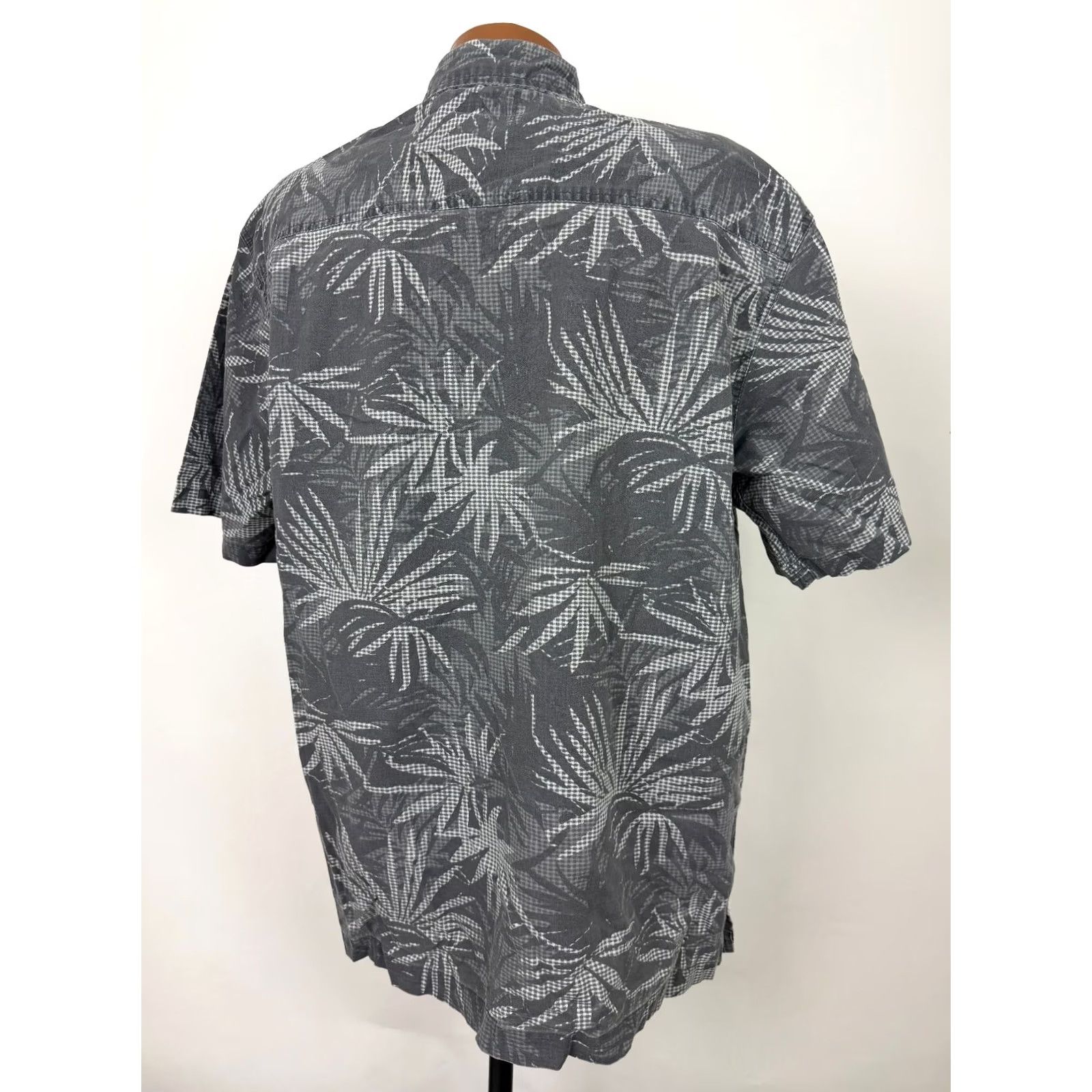 Faded Glory VINTAGE 90s Faded Glory Shirt Men L Hawaiian Palm Leaf Gray Cotton Short Sleeve Button-Up Size US L / EU 52-54 / 3 - 7 Thumbnail