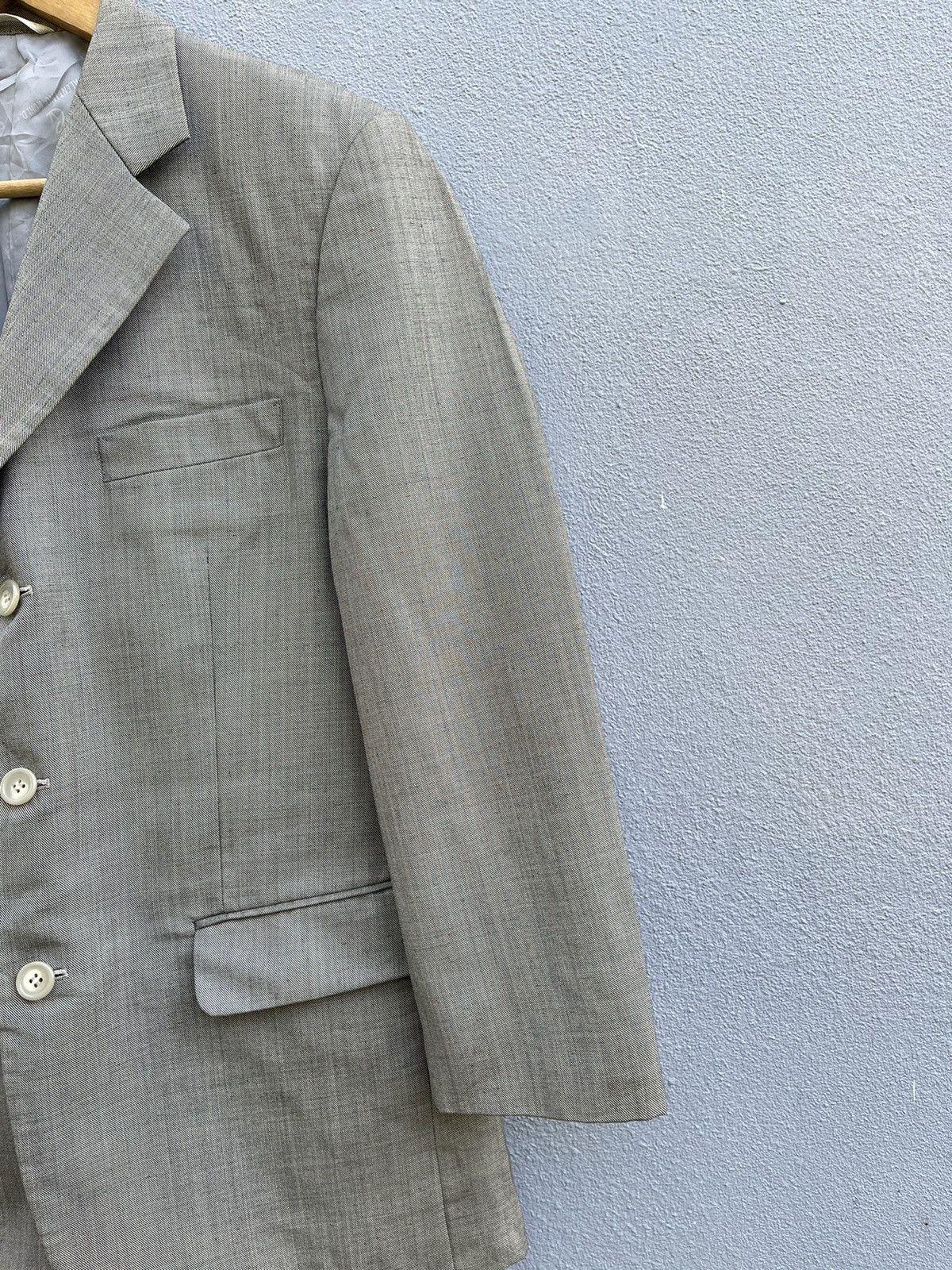 Designer Vintage Valentino World Blazer - Size 46 - Gray Herringbone Size 38L - 9 Thumbnail