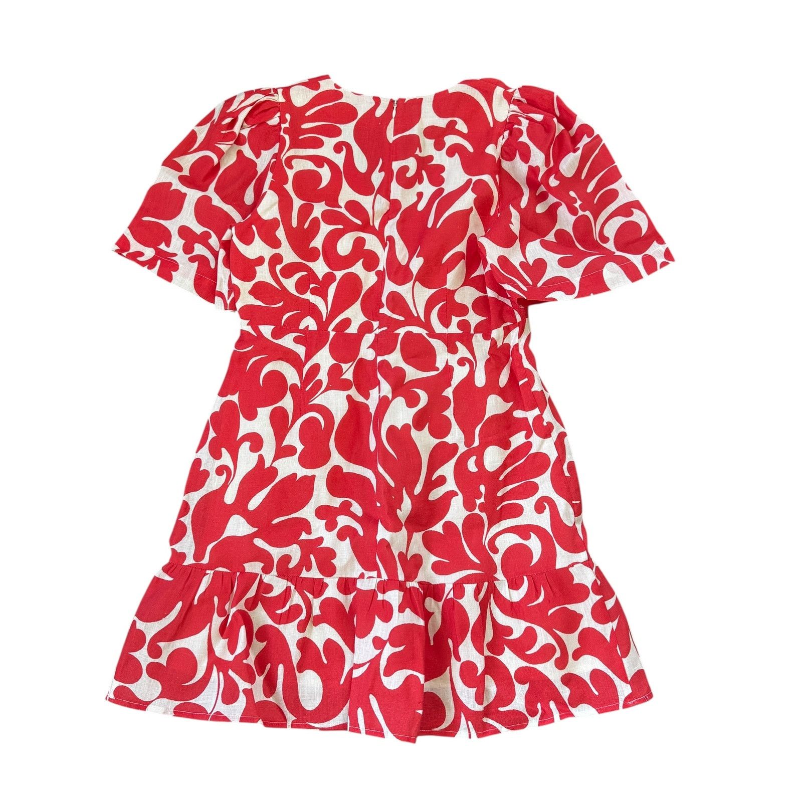 RHODE Rhode Mariana Printed Linen Dress Red Size S / US 4 / IT 40 - 4 Thumbnail