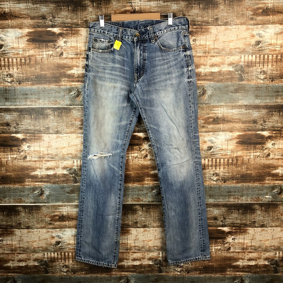 Uniqlo DL Uniqlo Jeans Blue Distressed Denim Pants #C154 Size US 31 - 1 Thumbnail