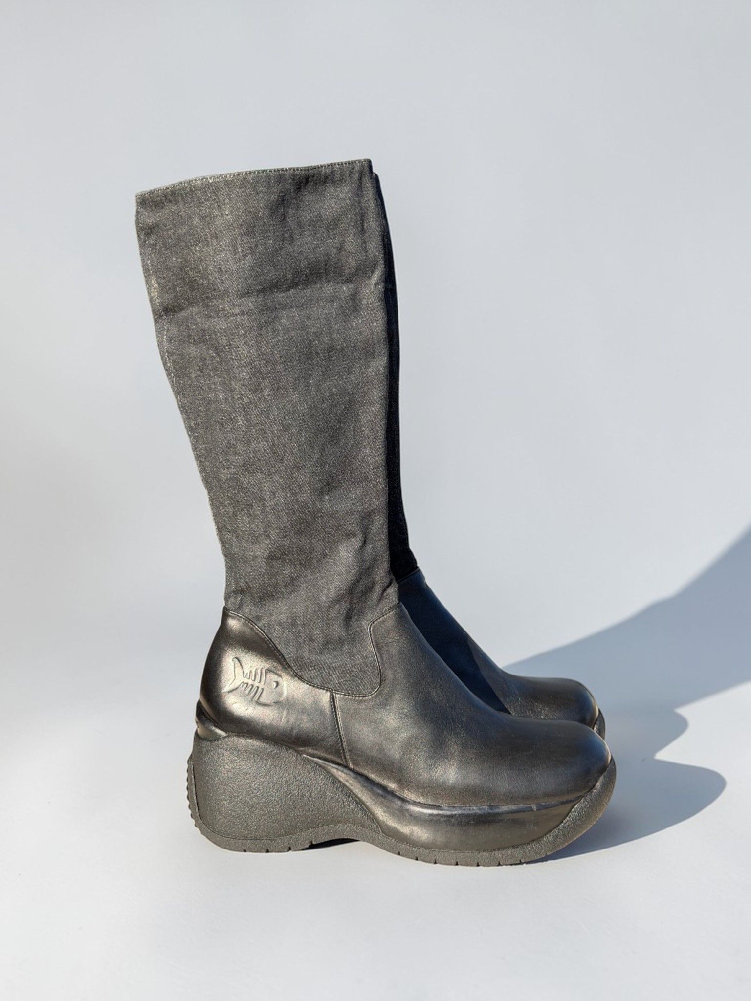 Other Leather Fishbone Boots Original Y2K! chunky boots US 8,5/9 Size US 8.5 / IT 38.5 - 8 Thumbnail