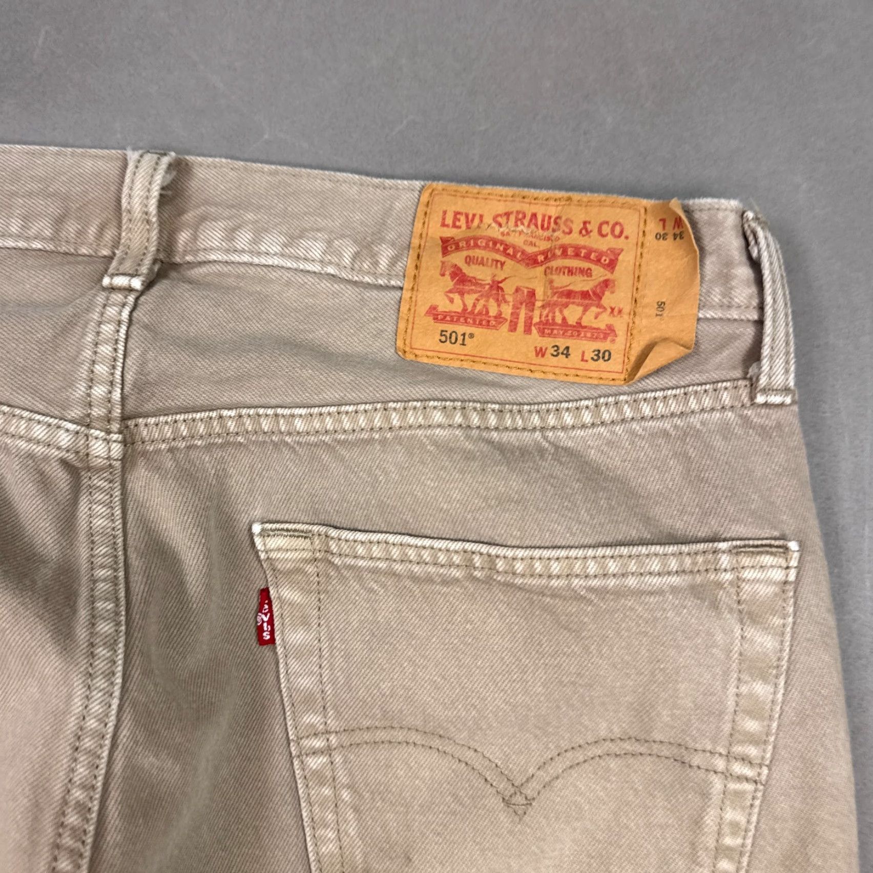 Levi's Levi's 501 Jeans Mens 34x30 Denim Brown Button Fly Distressed Work Straight Classic 5-Pocket Regular Size Type Jeans Mens Brown Size US 34 / EU 50 - 6 Thumbnail