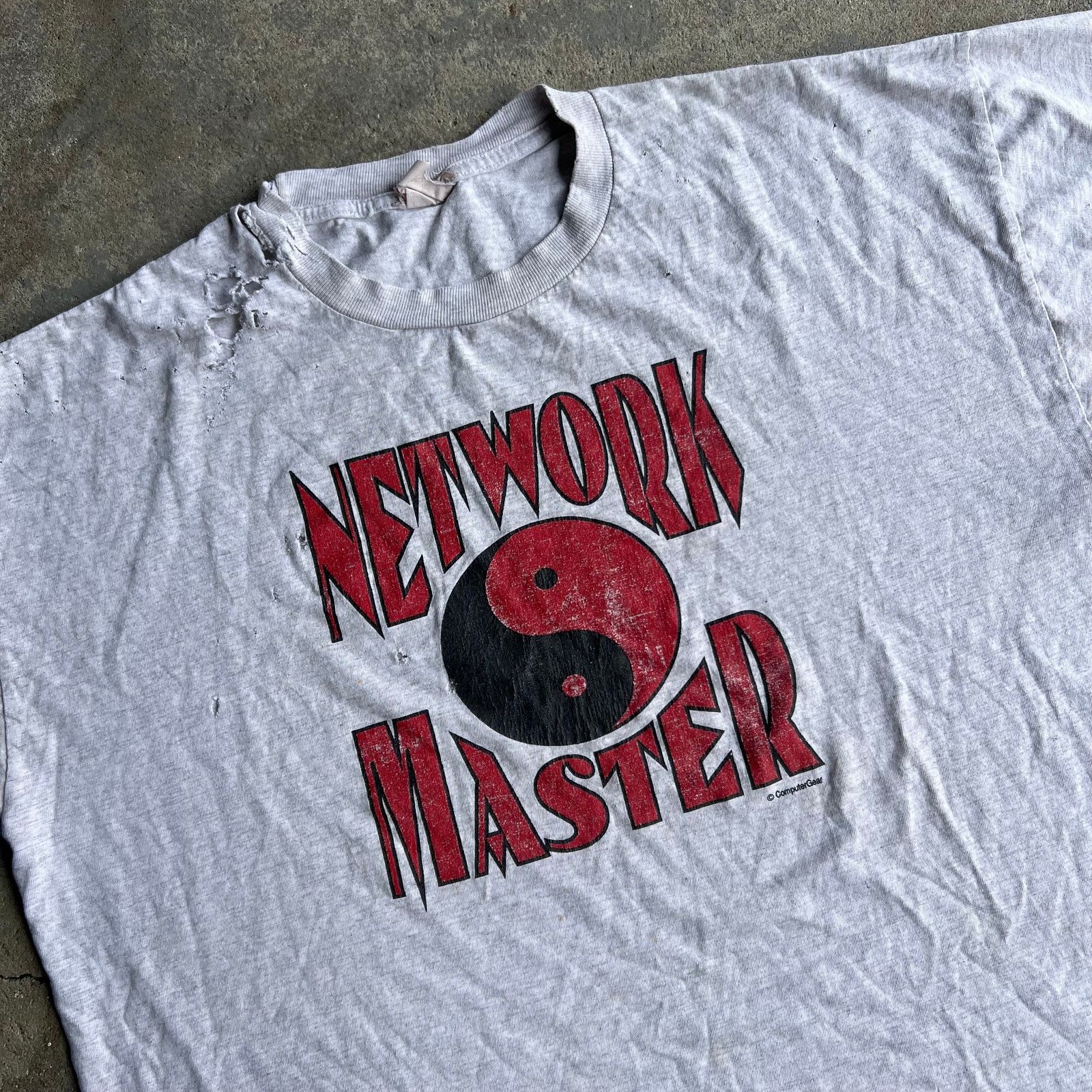 Vintage Vintage Y2K network master gray graphic tech t shirt Size US XL / EU 56 / 4 - 2 Thumbnail