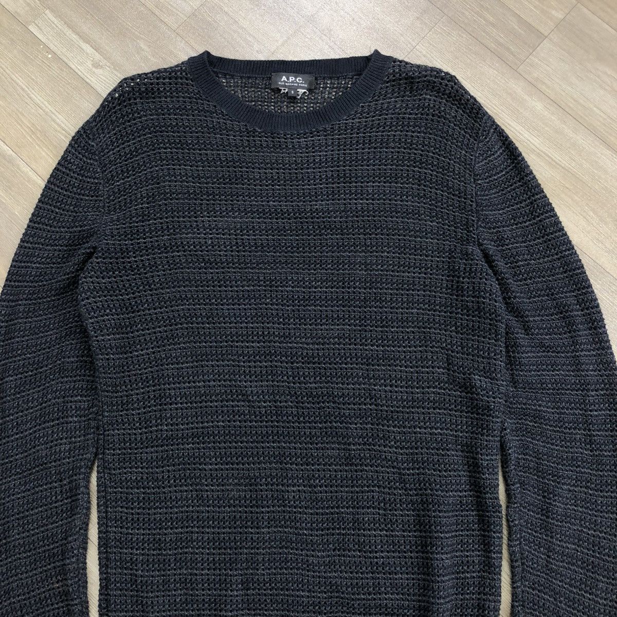 A.P.C. × Designer × Vintage Vintage A.P.C. Semi-Sheer Transparency Knit Sweater Grunge Size US S / EU 44-46 / 1 - 2 Thumbnail