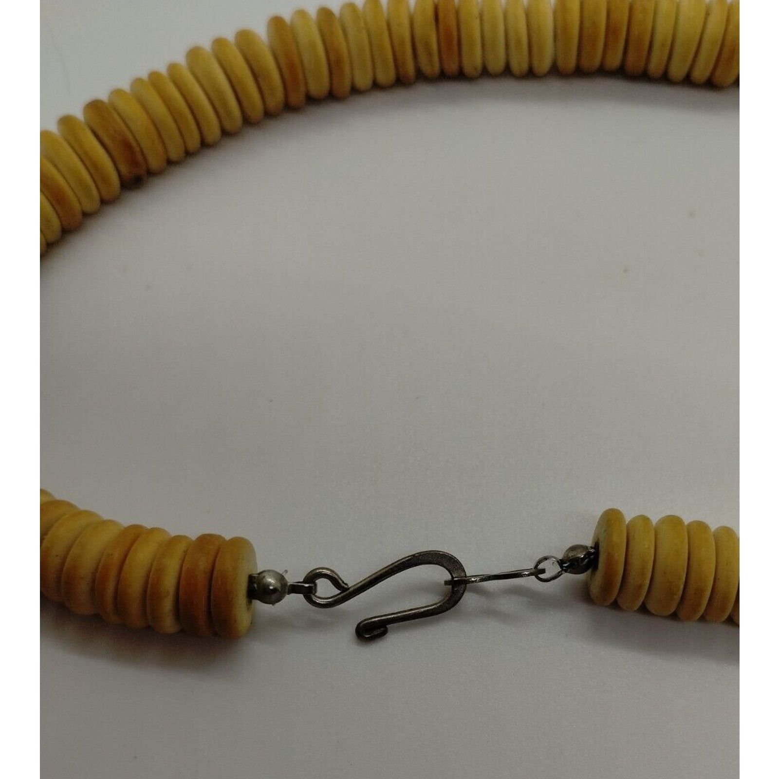 Vintage Vintage Tan and Turquoise Wood Look - Beaded Necklace - 14" Size ONE SIZE - 6 Thumbnail