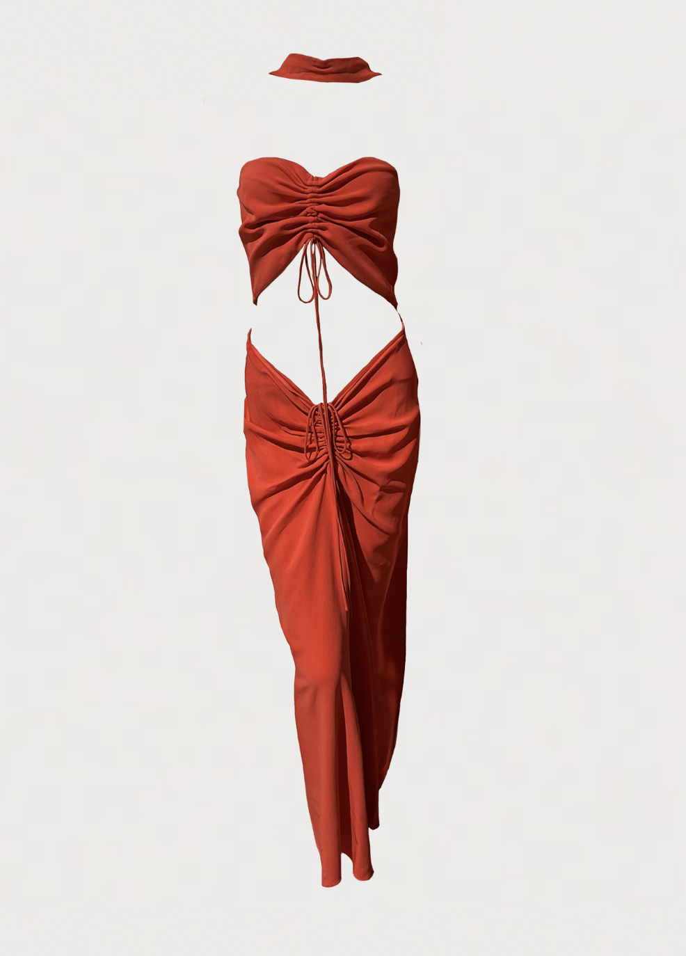 Christopher Esber Reversed Halter Disconnect Ruched Dress Size M / US 6-8 / IT 42-44 - 4 Thumbnail