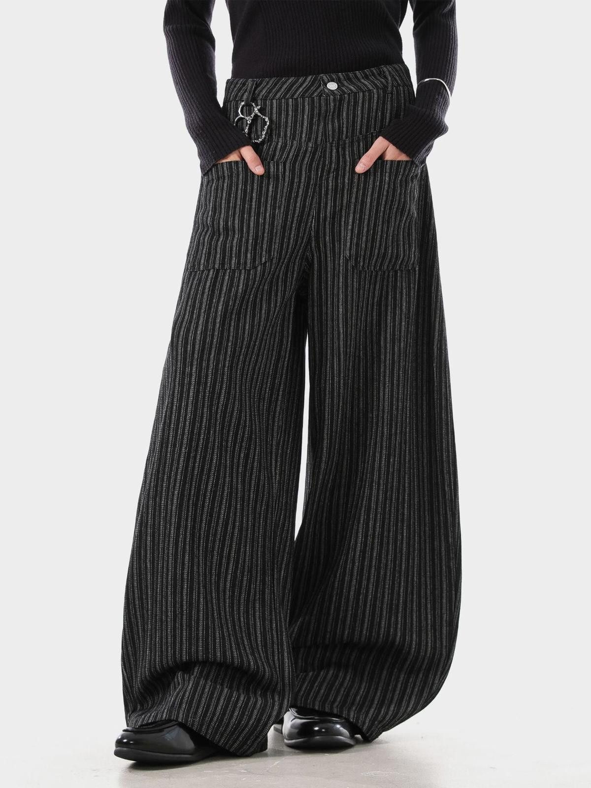 Vintage Old Money Wide-Leg Pants | Relaxed Drape Straight Trousers Size US 32 / EU 48 - 4 Thumbnail