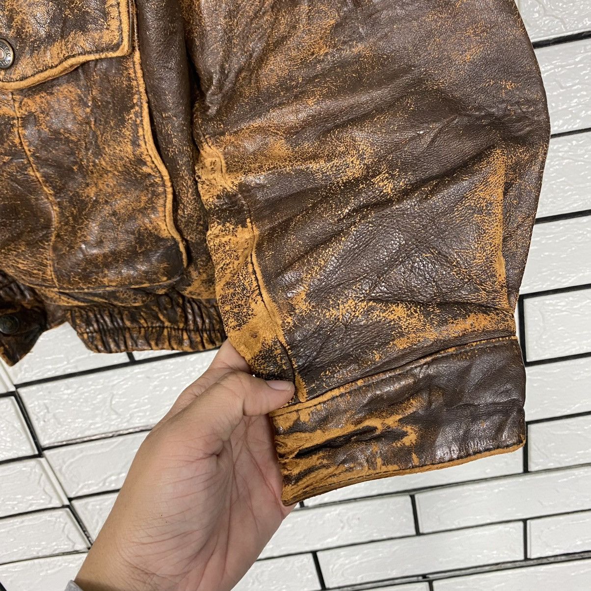 Vintage 🔥VINTAGE FLY LEATHER JACKET BLANKET AERO LEATHER Size US M / EU 48-50 / 2 - 15 Thumbnail