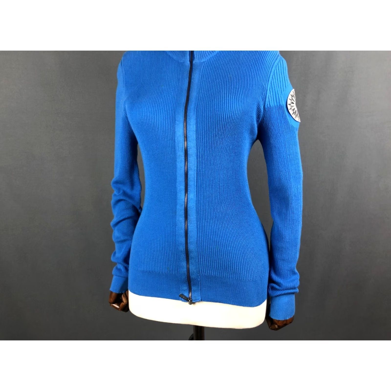 Vintage Bikkembergs Full Zip Top Cotton Blue Women M Regular Fit Shirt XS? Size M / US 6-8 / IT 42-44 - 6 Thumbnail