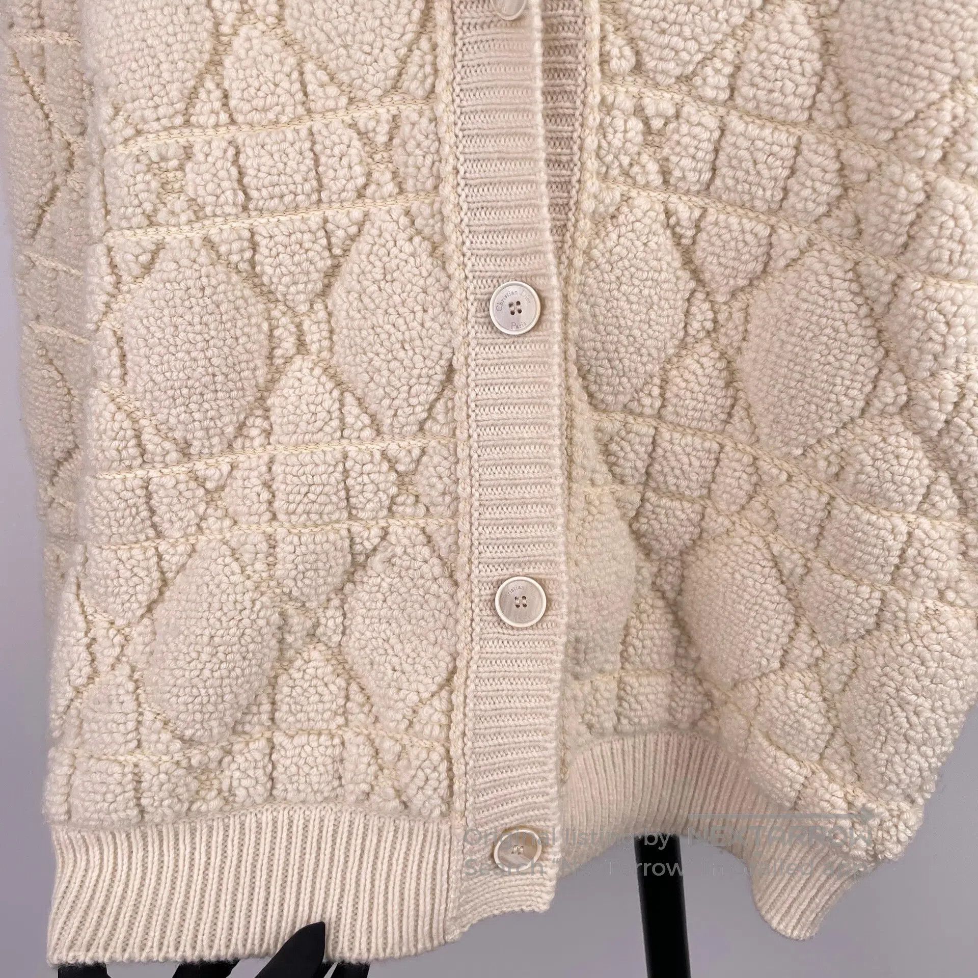 Dior Dior Milk white diamond pattern navy collar knit cardigan Size XS / US 0-2 / IT 36-38 - 7 Thumbnail