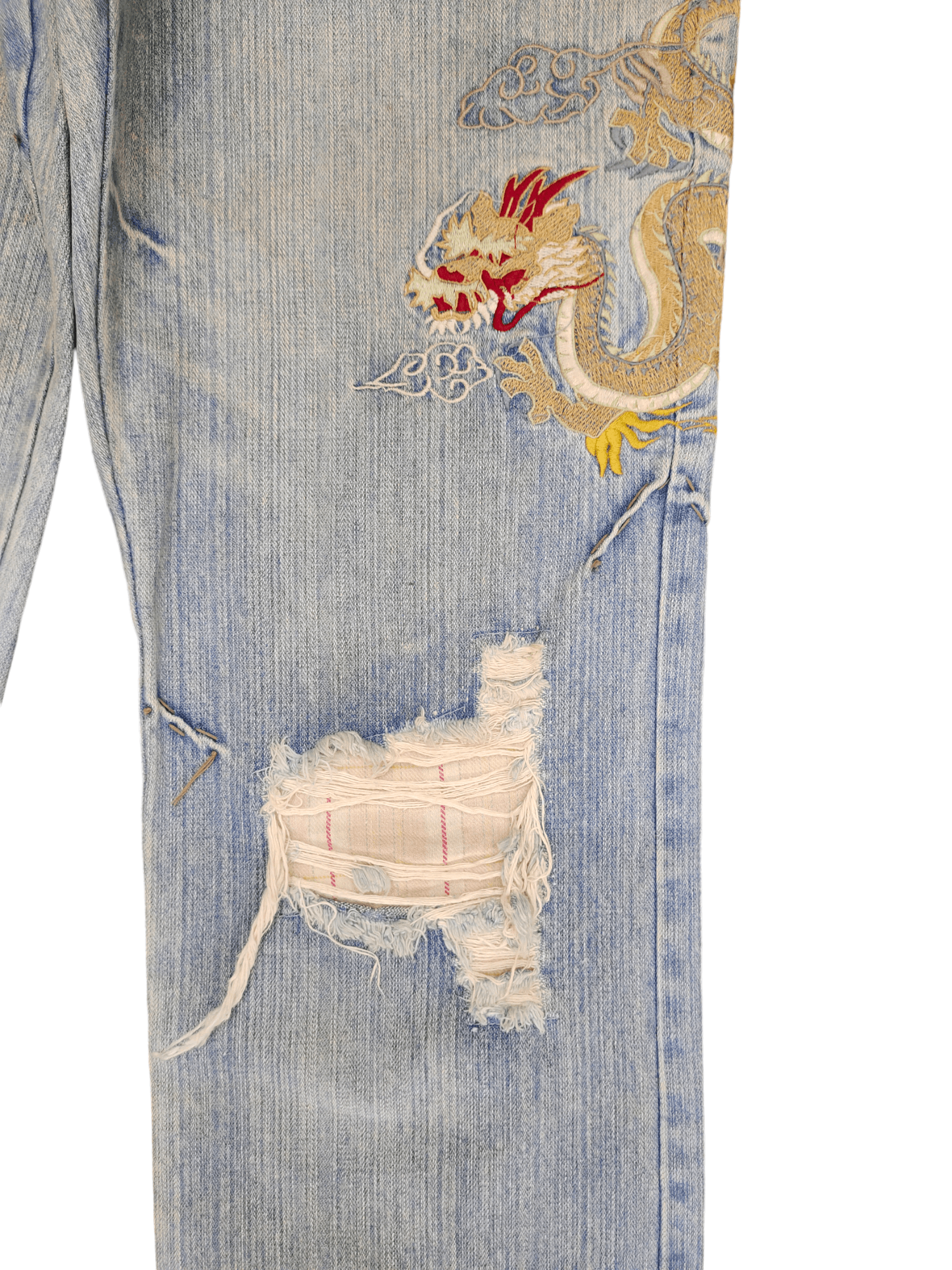 Japanese Brand Japan Sukajan Dragon Distressed Jeans karakuri Tamashi Size US 32 / EU 48 - 6 Thumbnail