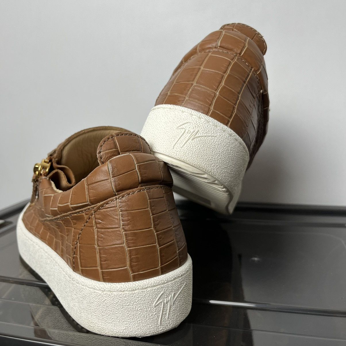 Giuseppe Zanotti Giuseppe Zanotti Derapage Moc-Croc Double-Zip Sneakers Size US 7.5 / EU 40-41 - 4 Thumbnail