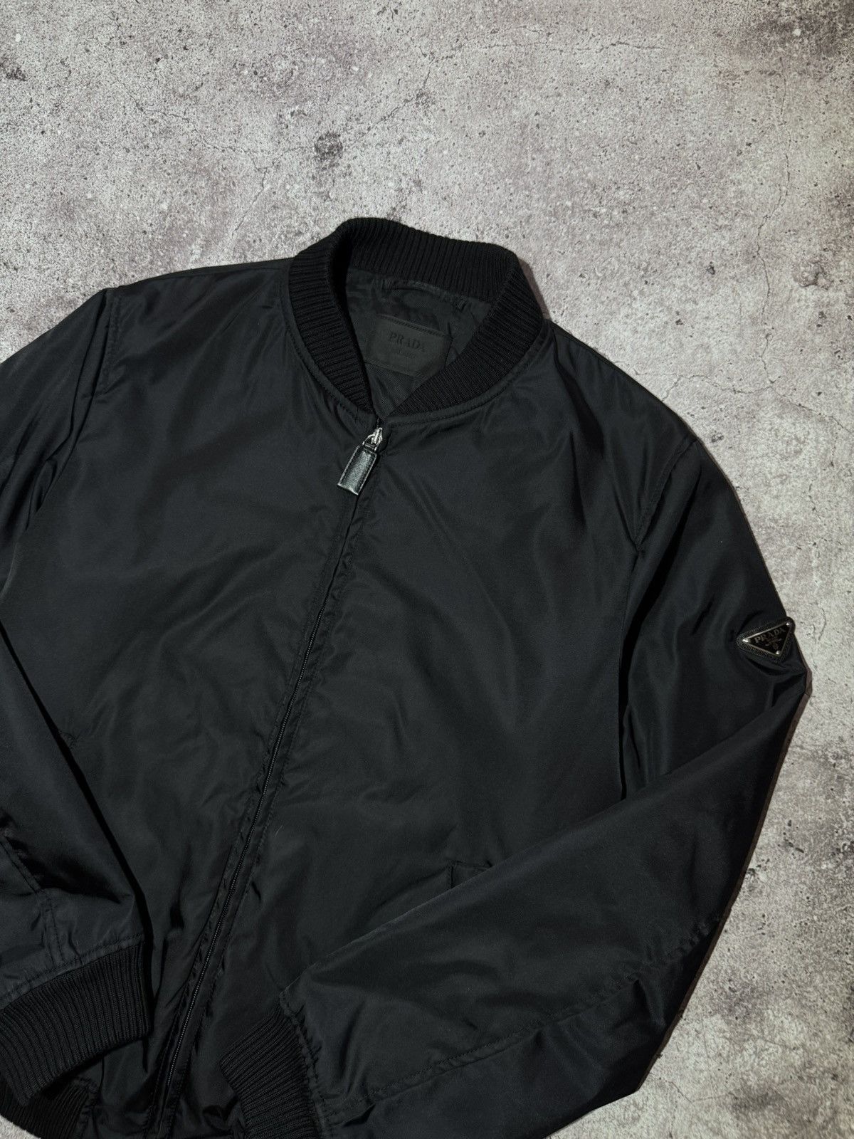 Prada Prada Nylon Bomber Jacket Black Rare Triangle Logo Size US M / EU 48-50 / 2 - 2 Thumbnail