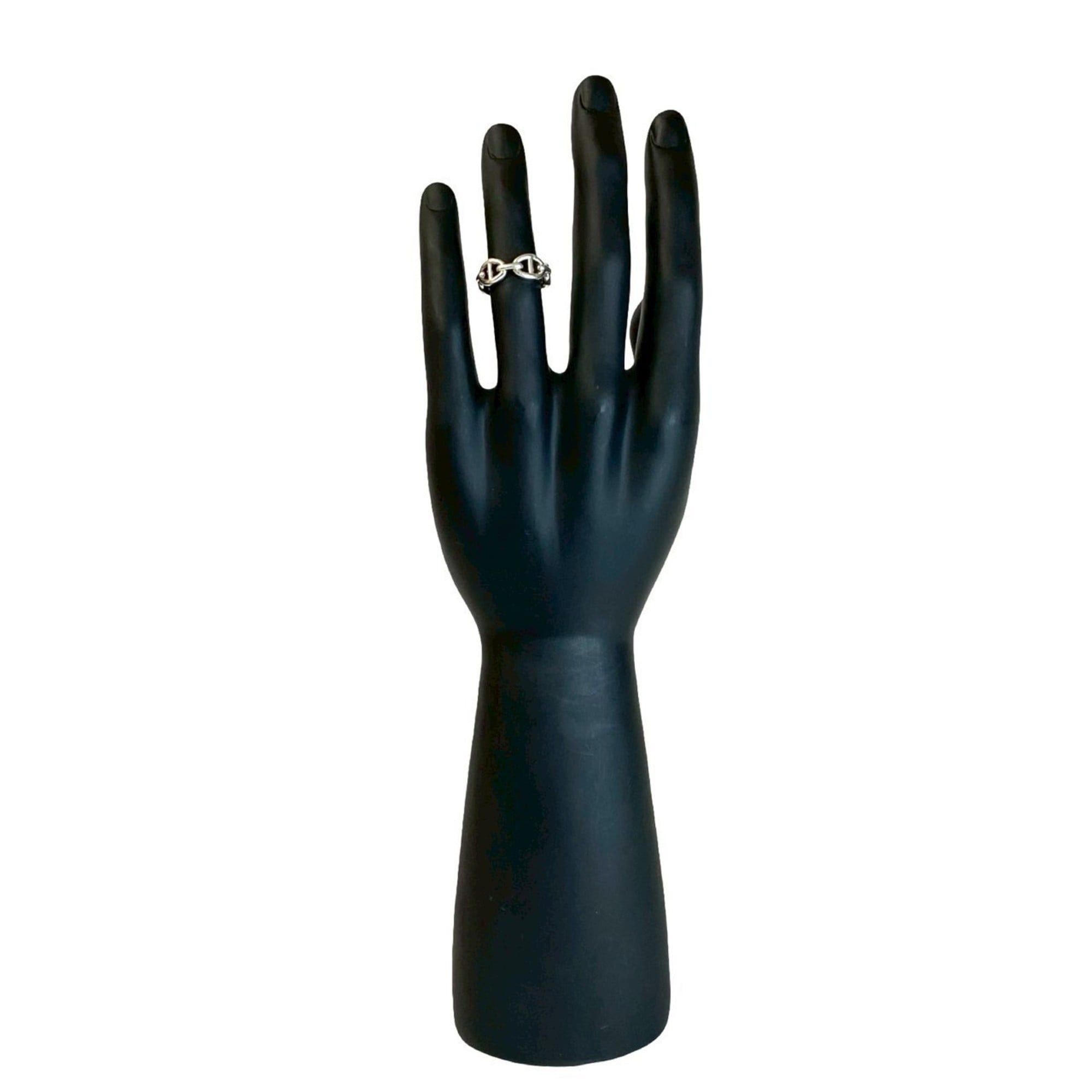 HERMES Chaine d'Ancre Enchaine Silver 925 Ring Size 13 Silver 46982