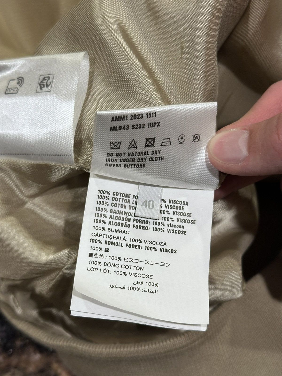 Miu Miu Miu Miu Khaki / Biege Chino Cord Logo Blouson Bomber Jacket Size US M / EU 48-50 / 2 - 18 Thumbnail