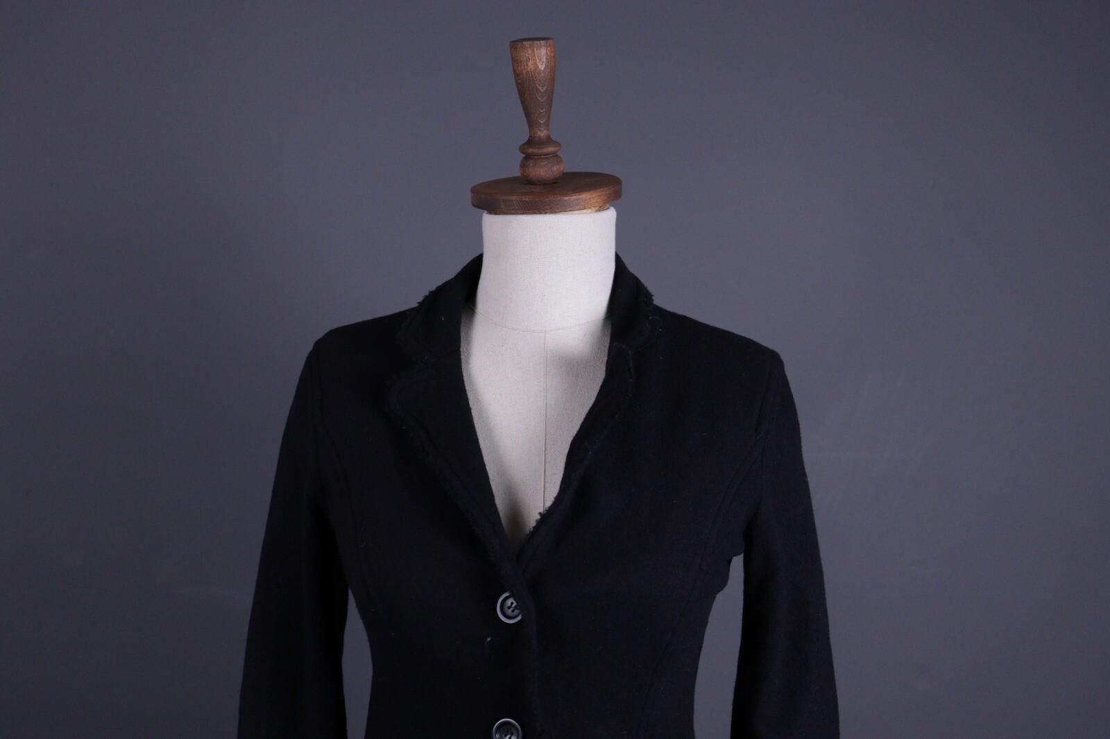 Designer Marc Cain Black Lagenlook Wool Blazer Jacket Size 3 Size M / US 6-8 / IT 42-44 - 2 Thumbnail
