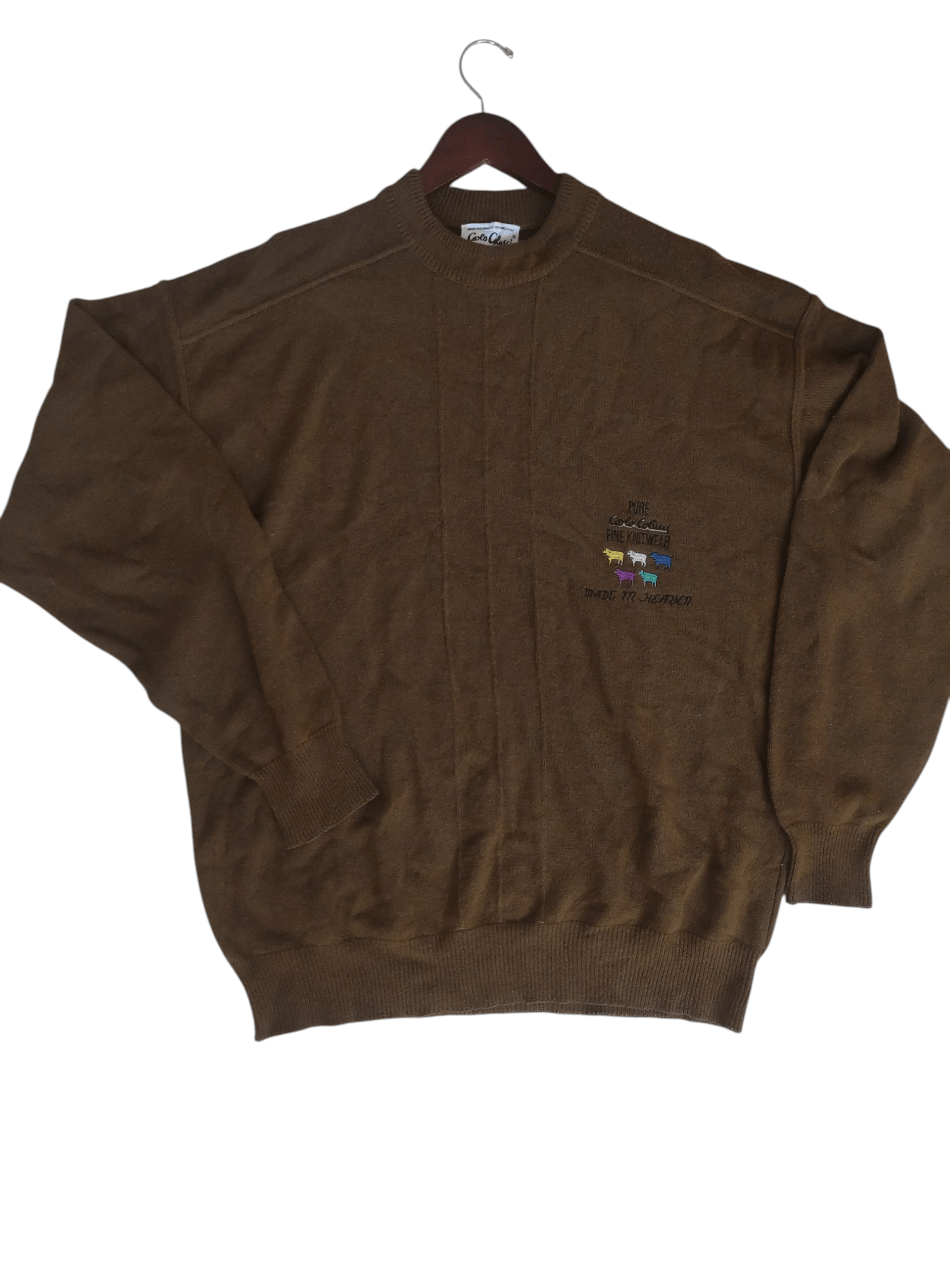 CARLO COLUCCI Jumper Graphic Sheep Wool KnitWear Sweater