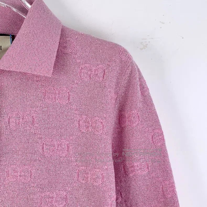 Gucci Gucci Pink logo jacquard full print wool lapel single-brea Size XXS / US 00 / IT 34 - 3 Thumbnail