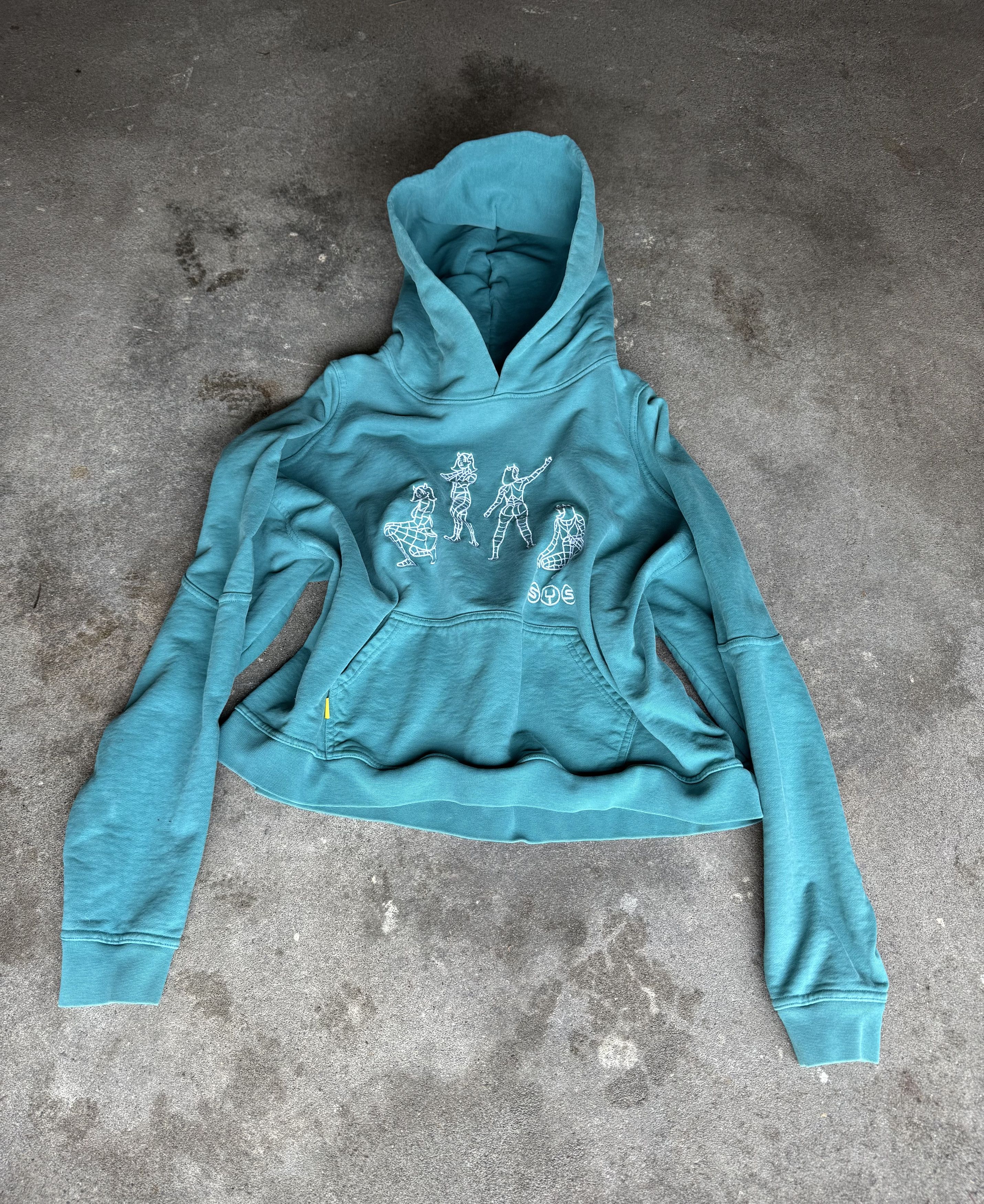 Other Systemic Cropped Teal Graphic Hoodie Size US M / EU 48-50 / 2 - 1 Thumbnail