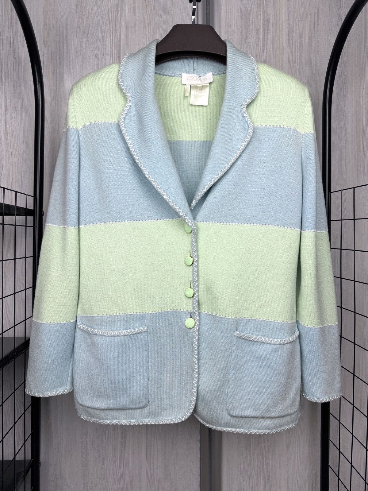 Escada Escada Magaretha Ley Colour Blocked Wool Blazer Germany 40 Size L / US 10 / IT 46 - 2 Thumbnail
