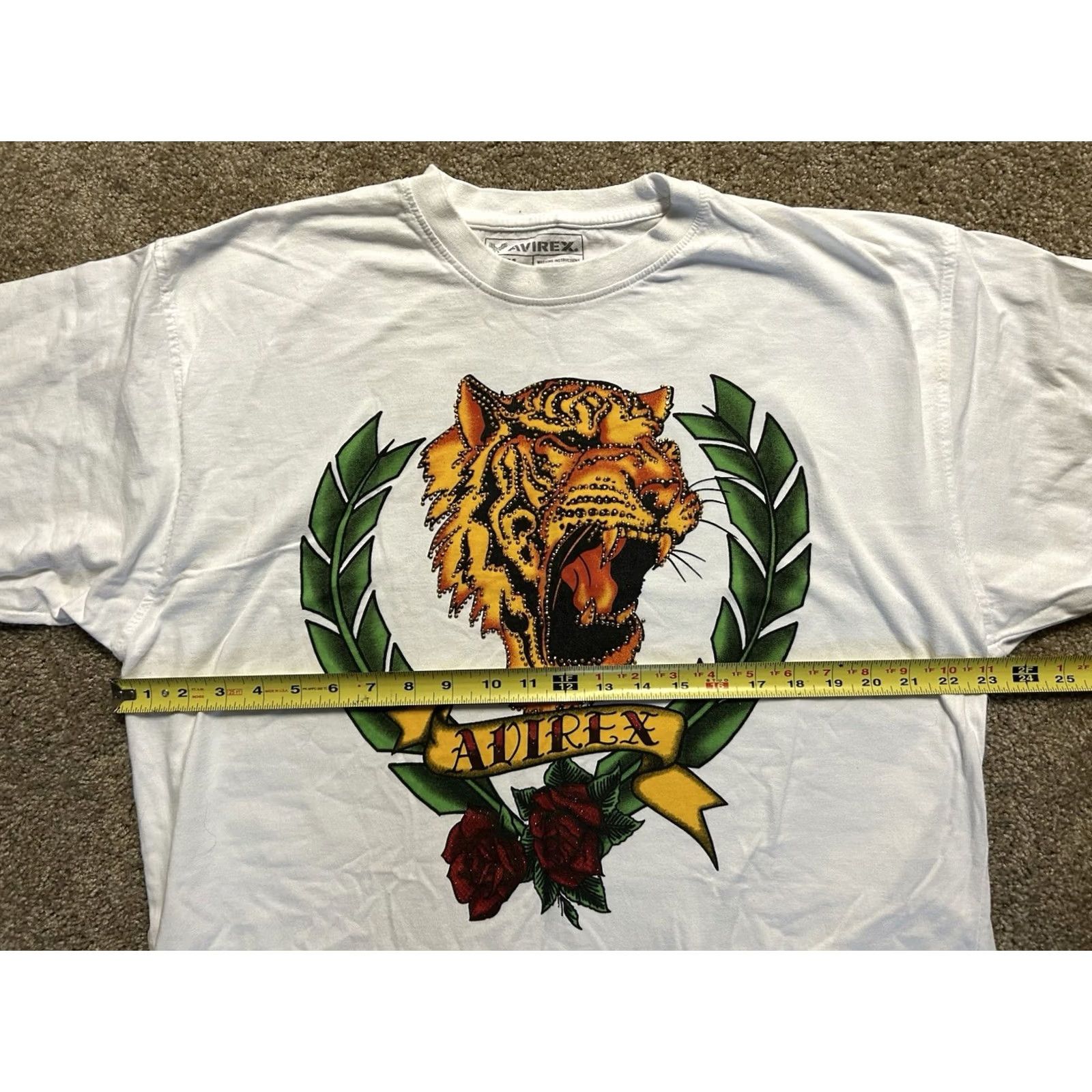 Avirex VINTAGE Avirex Tiger Short Sleeve Mens XL T-Shirt White Size US XL / EU 56 / 4 - 6 Thumbnail