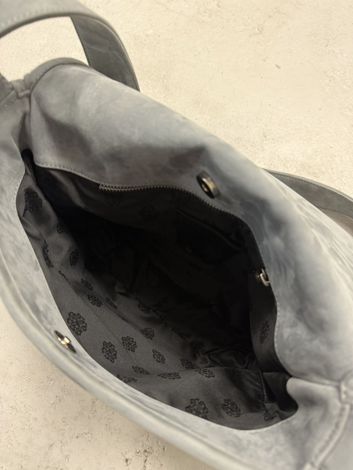 Chrome Hearts Chrome Hearts XL Filigree Suede Mail Messenger Side Bag Grey Size ONE SIZE - 10 Thumbnail