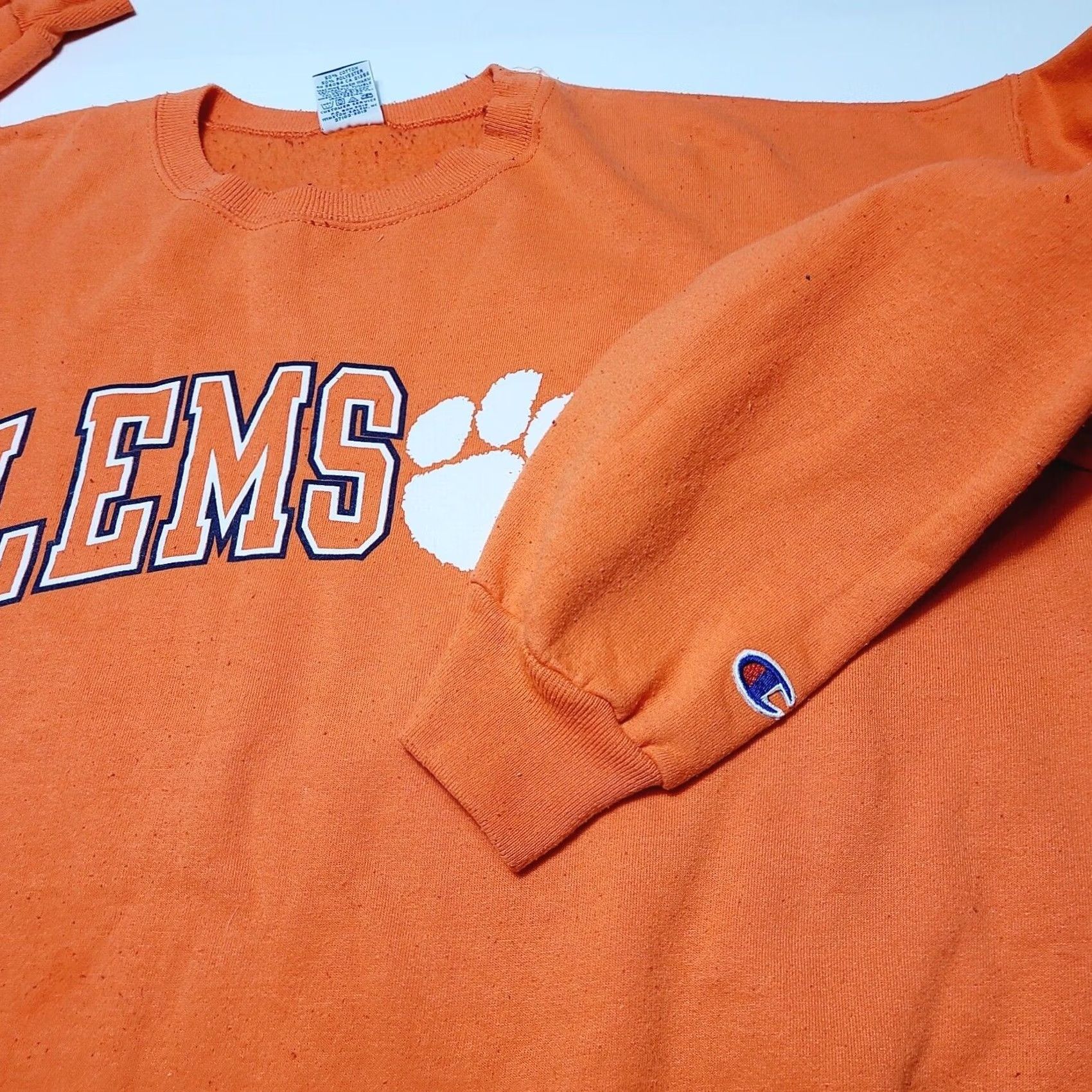 Champion VINTAGE Champion Clemson Tigers Sweatshirt Mens XL Orange Crew Neck Jersey Logo 90s Y2K NCAA Size US XL / EU 56 / 4 - 4 Thumbnail