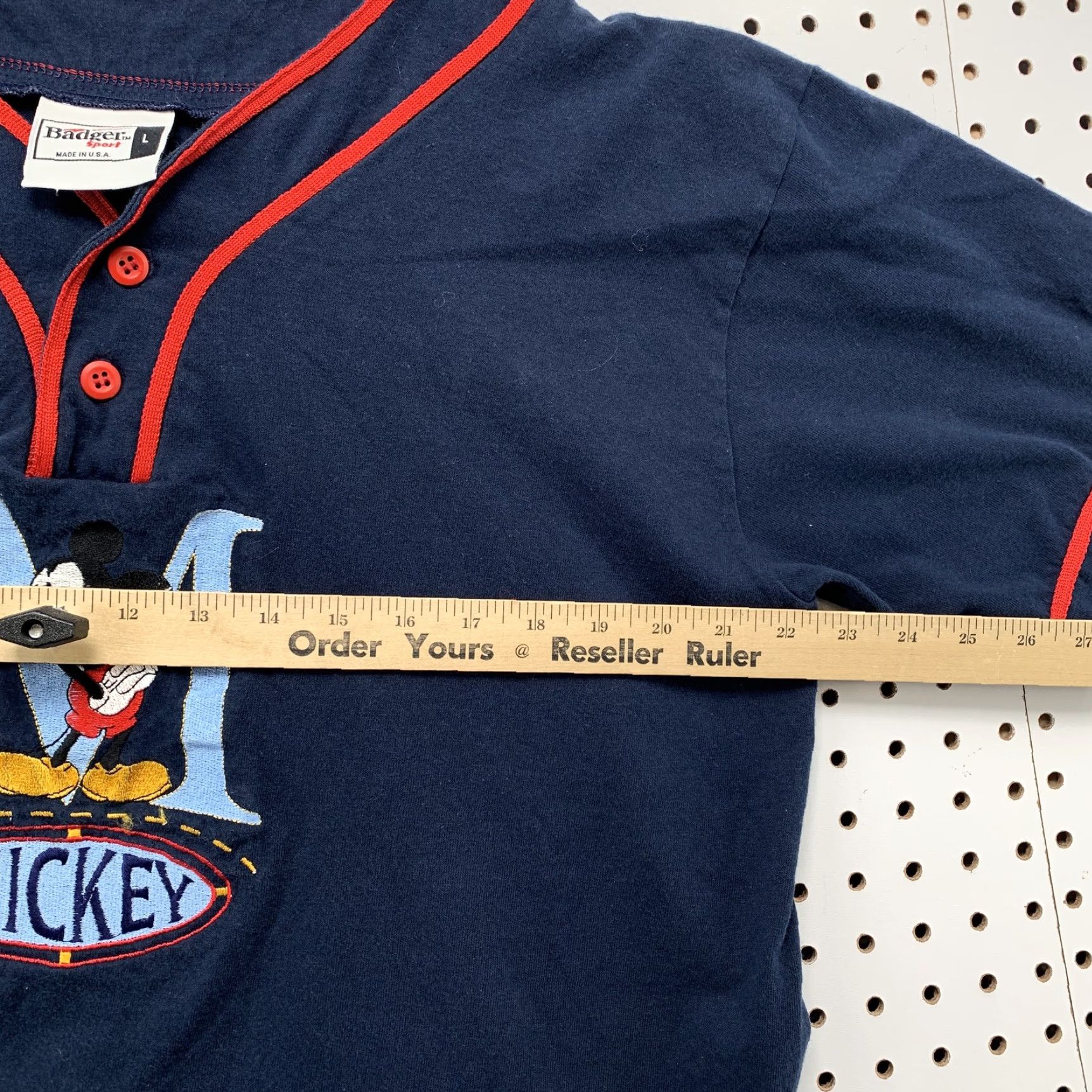 Vintage VINTAGE Badger Sport Mickey Graphic T-Shirt Navy Blue Short Sleeve L Made USA Womens Shirt L Navy Mickey Graphic T-Shirt 90s-Event Size L / US 10 / IT 46 - 6 Thumbnail