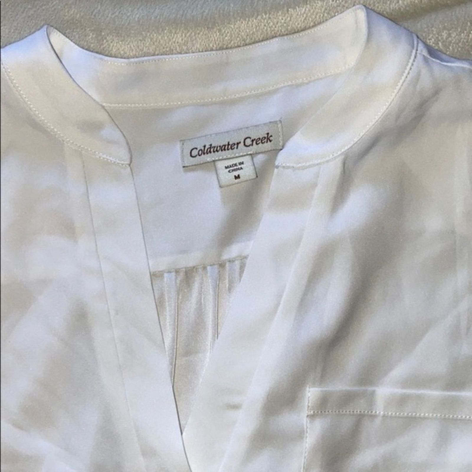 Coldwater Creek Coldwater Creek White Sheer Layered Blouse | Sz M Size M / US 6-8 / IT 42-44 - 3 Thumbnail