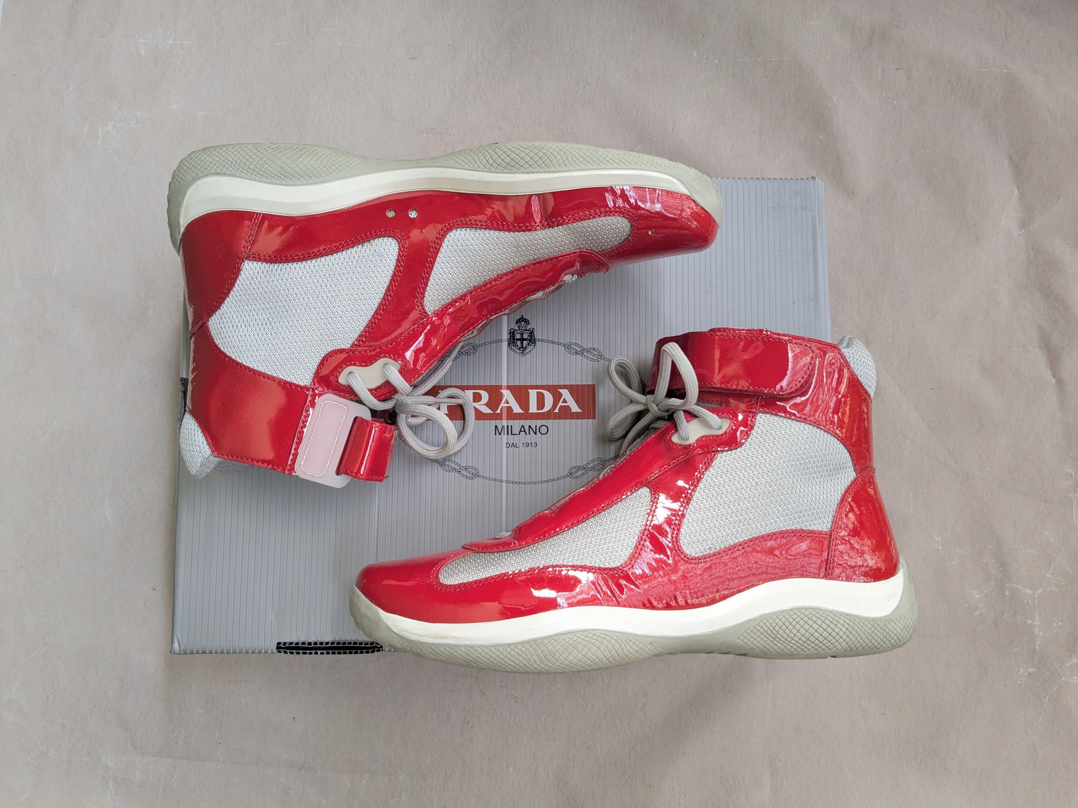 Prada Prada America's Cup Red High Tops 8.5 Patent Leather Size US 8.5 / EU 41-42 - 1 Thumbnail