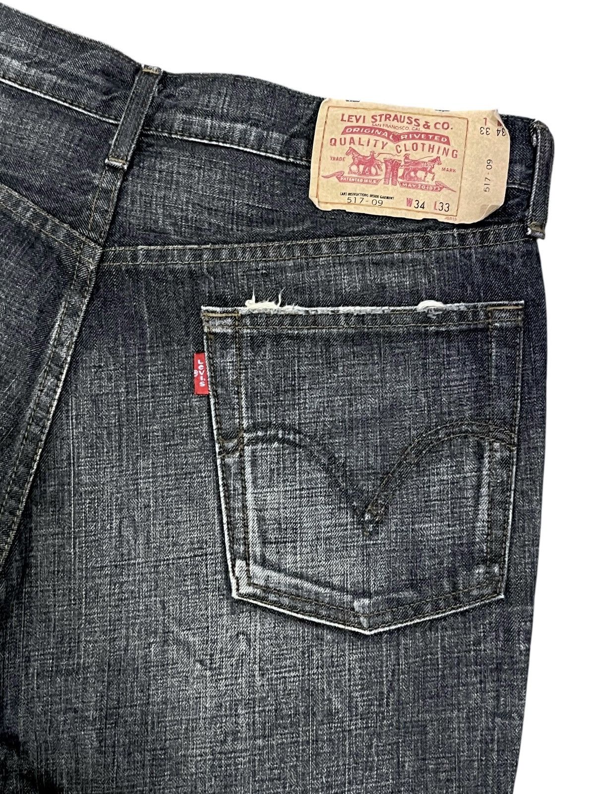 Levi's Vintage Clothing Levi's Vintage 517 FLARE Japan Black Clawmark Distressed Size US 32 / EU 48 - 6 Thumbnail