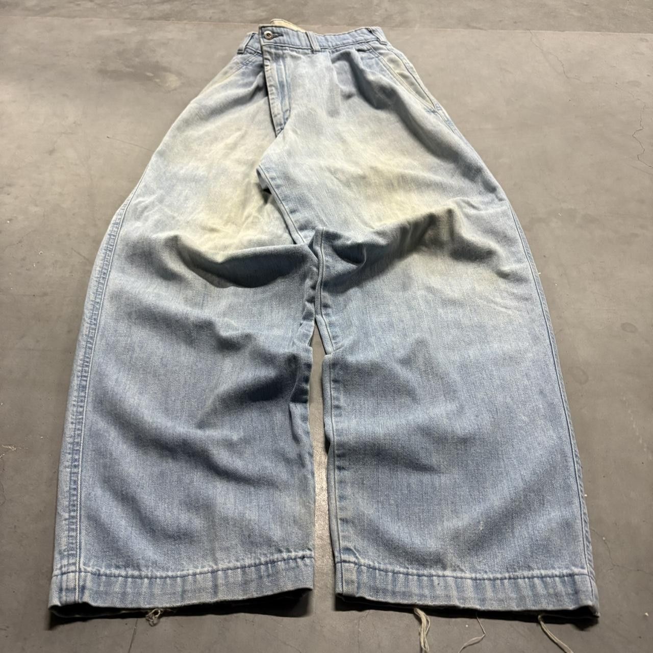 Japanese Brand × Vintage Crazy Vintage Y2K/2000s Baggy Skater Style Light Blue Wash Denim Jeans! Size US 34 / EU 50 - 3 Thumbnail