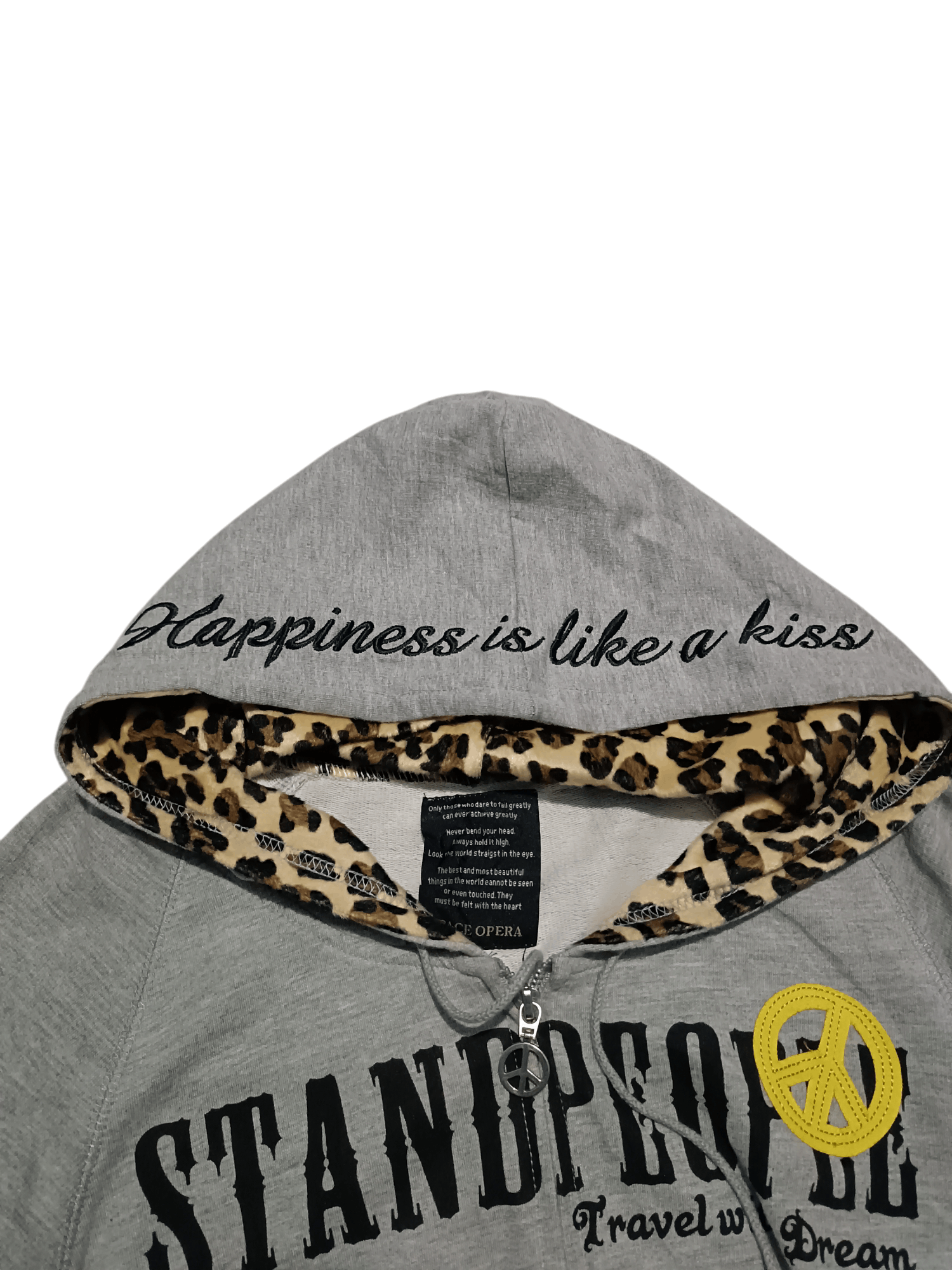 Japanese Brand Japanese Brand Sweater Zip Up Hoodie Leopard Poem Size M / US 6-8 / IT 42-44 - 5 Thumbnail