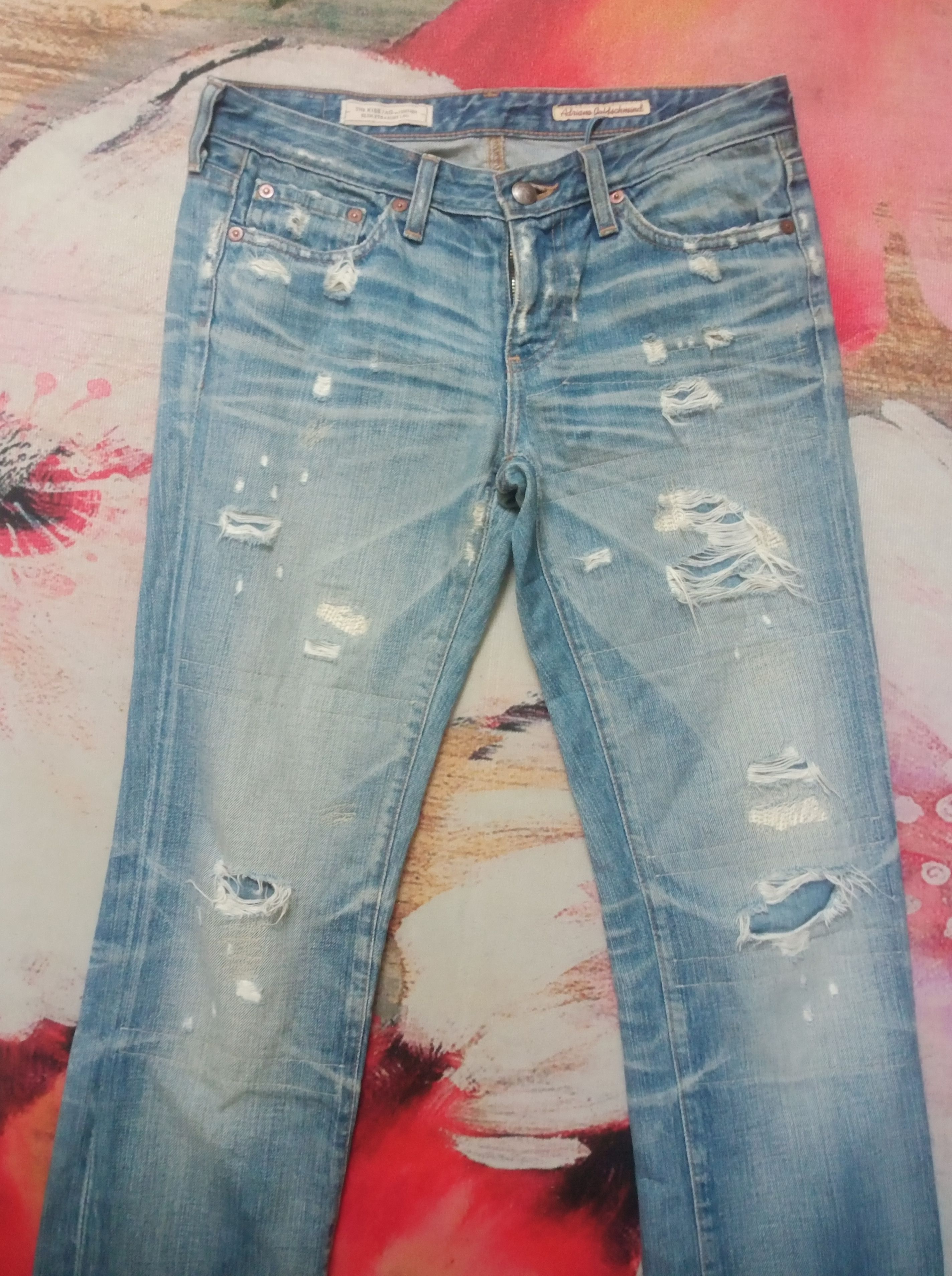 AG Adriano Goldschmied Rare AG Adriana Goldschmied Distressed Denim Size 30" / US 8 / IT 44 - 2 Thumbnail