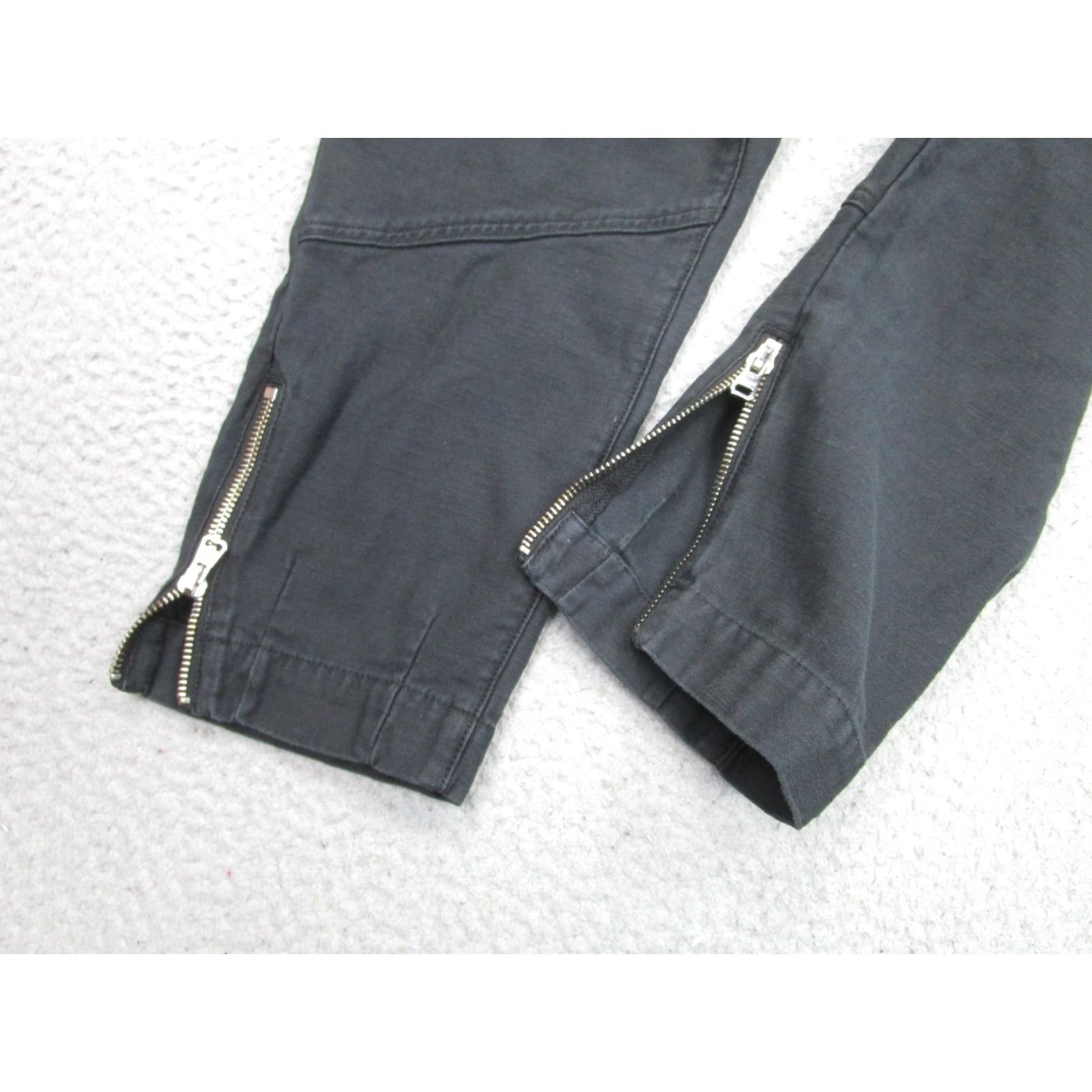 Frame Frame Pants 23 Black High Rise Moto Zip Ankle Tapered Gothic Punk Womens Size 40" / US 18 - 3 Thumbnail