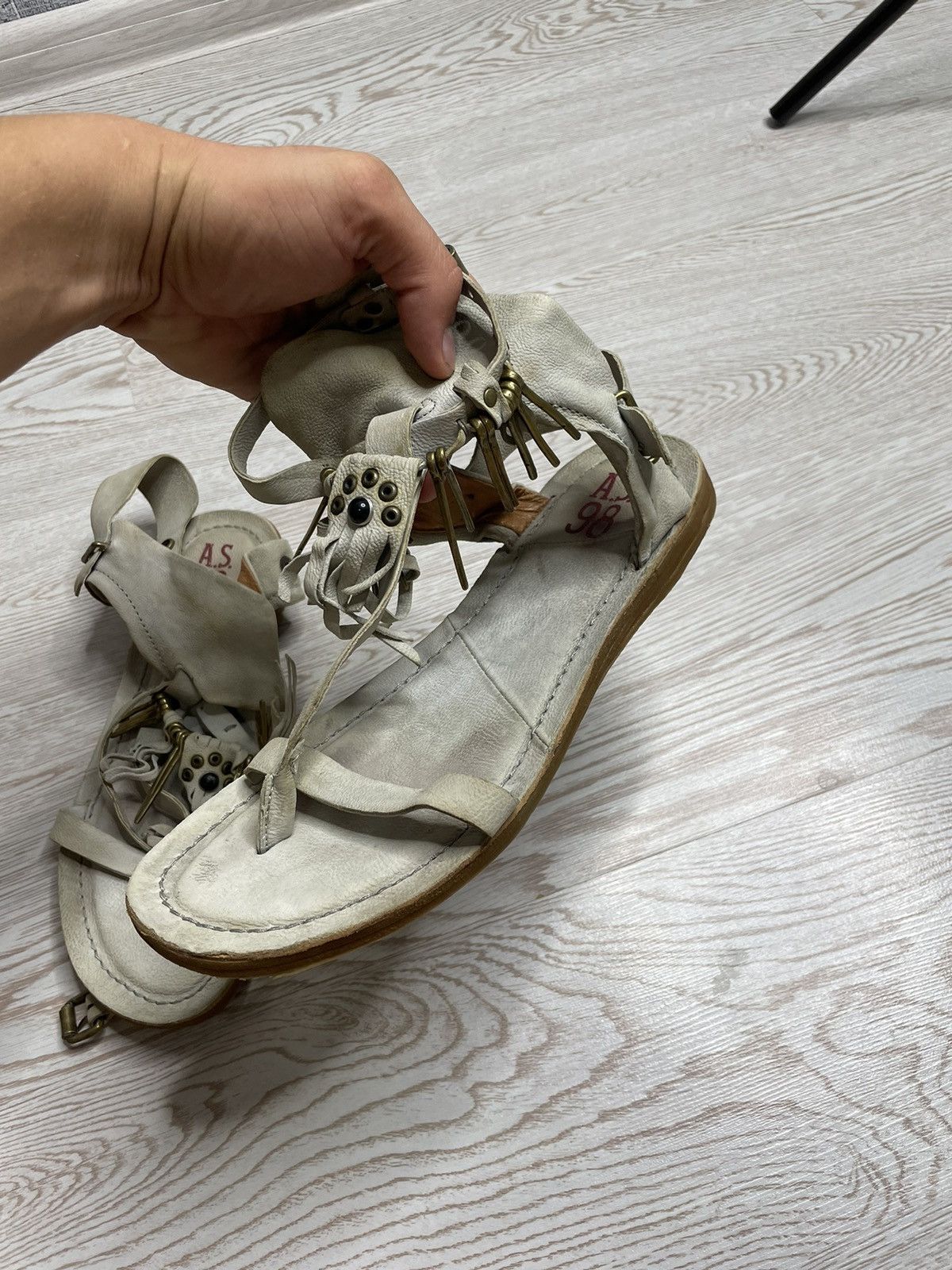 A.S.98 × Vintage Airsteps A.S. 98 distressed avant Gard sandals Size US 11 / IT 41 - 2 Thumbnail