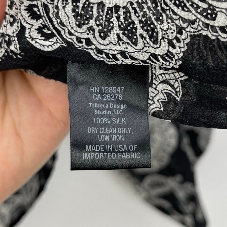 Nili Lotan Nili Lotan | Acadia Black Paisley Bohemian Silk Blouse XS Size XS / US 0-2 / IT 36-38 - 8 Thumbnail