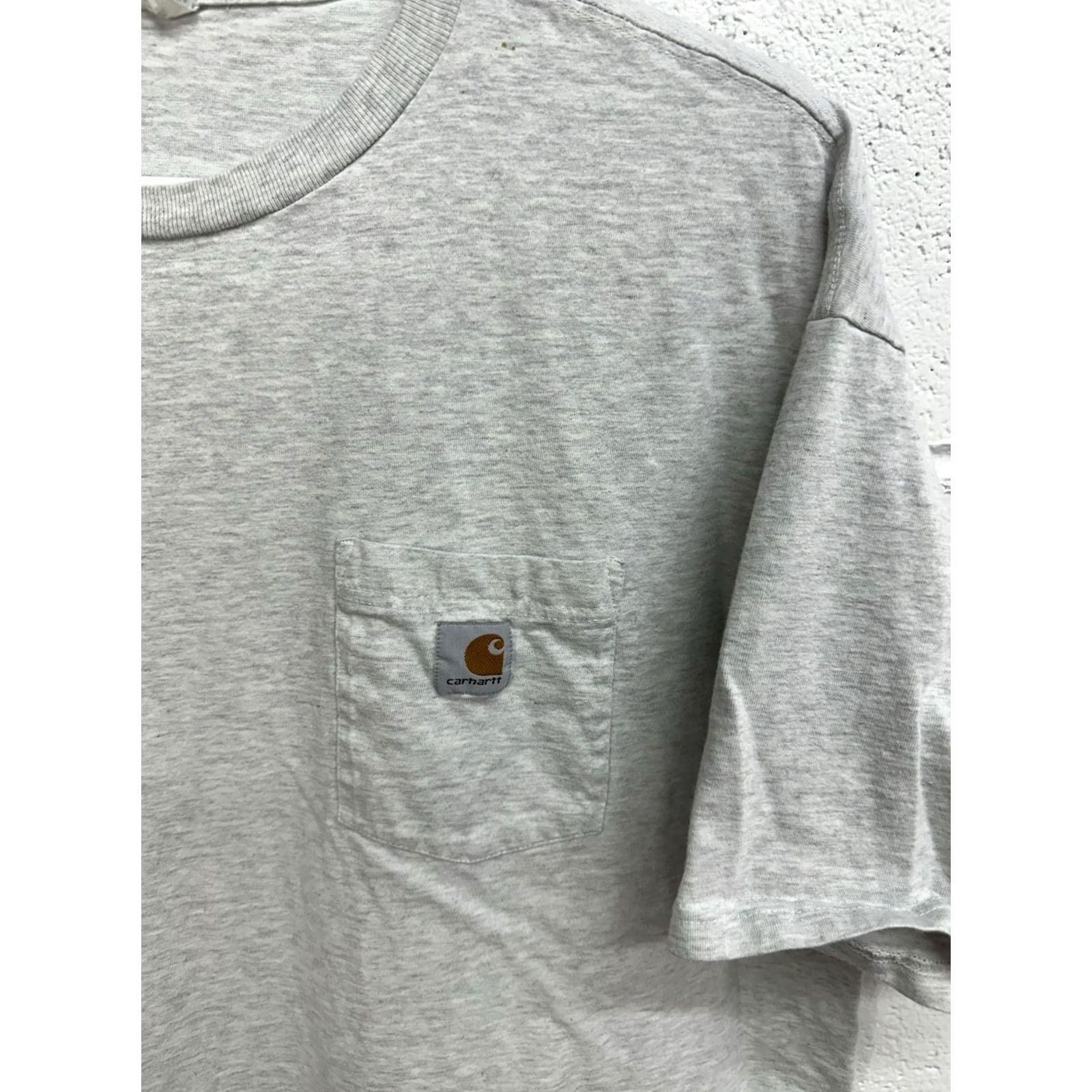 Carhartt Carhartt T-Shirt Gray Men 2XL Short Sleeve Pocket Tee Mens 2XL Heather Gray Size US 39 - 3 Thumbnail