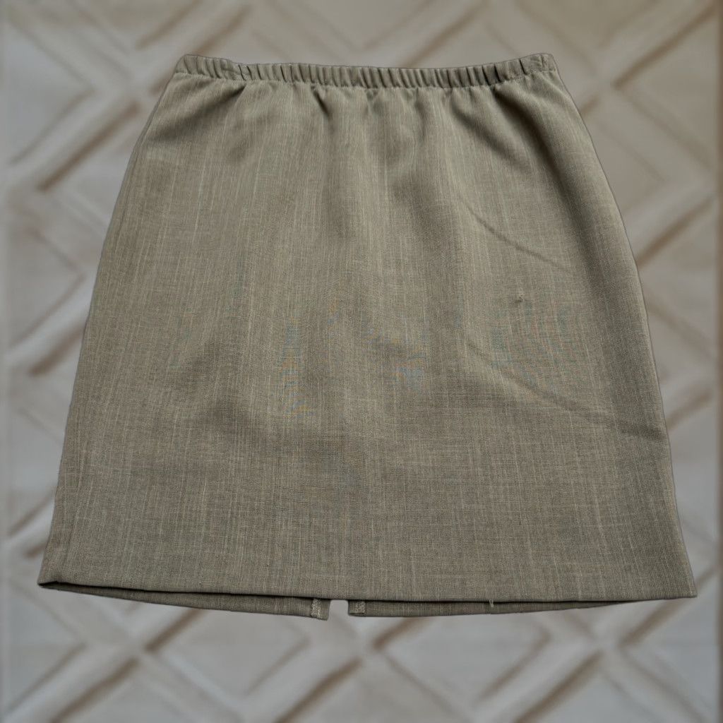Vintage Vintage 90s Pull On Pencil Skirt Women XL Petite Brown Elastic Waist Knee Length Size 40" / US 18 - 1 Thumbnail