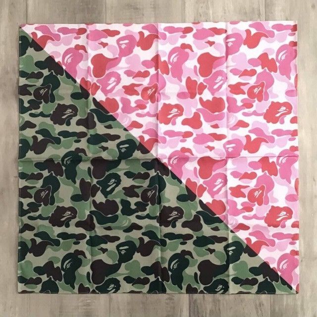 Bape BAPE ABC CAMO PINK GREEN Bandana a bathing ape Size ONE SIZE - 1 Thumbnail