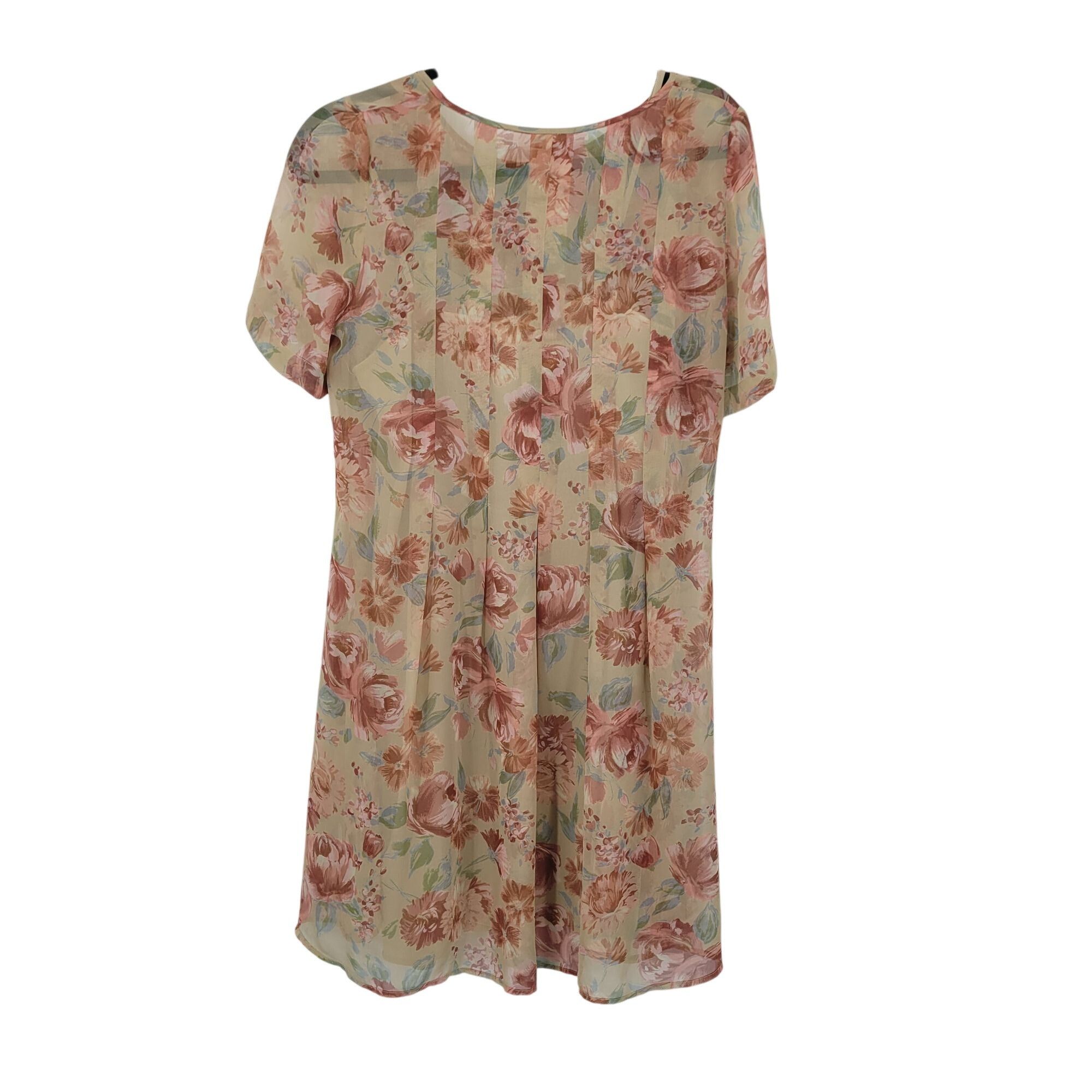 Laura Ashley Vtg Laura Ashley Sheer Floral Short-Sleeve Shift Dress Sz 4 Size S / US 4 / IT 40 - 11 Thumbnail