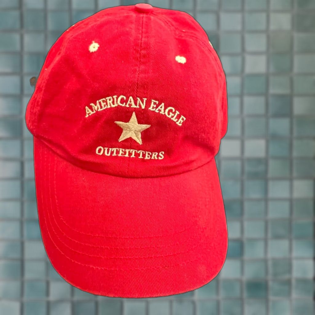 American Eagle Outfitters American Eagle Outfitters Hat Womens One Size Red Cotton Adjustable Baseball Cap American Womens Size ONE SIZE - 1 Thumbnail