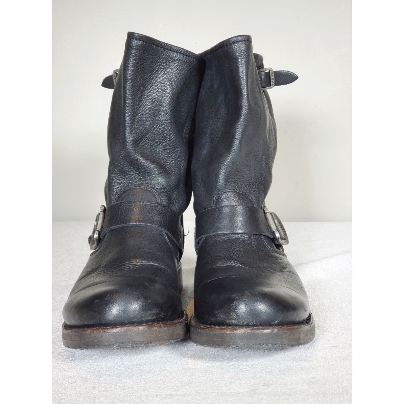 Frye Frye Veronica Short Slouch Boot Women US 7 Black Leather Biker Buckles Size 28" / US 6 / IT 42 - 6 Thumbnail